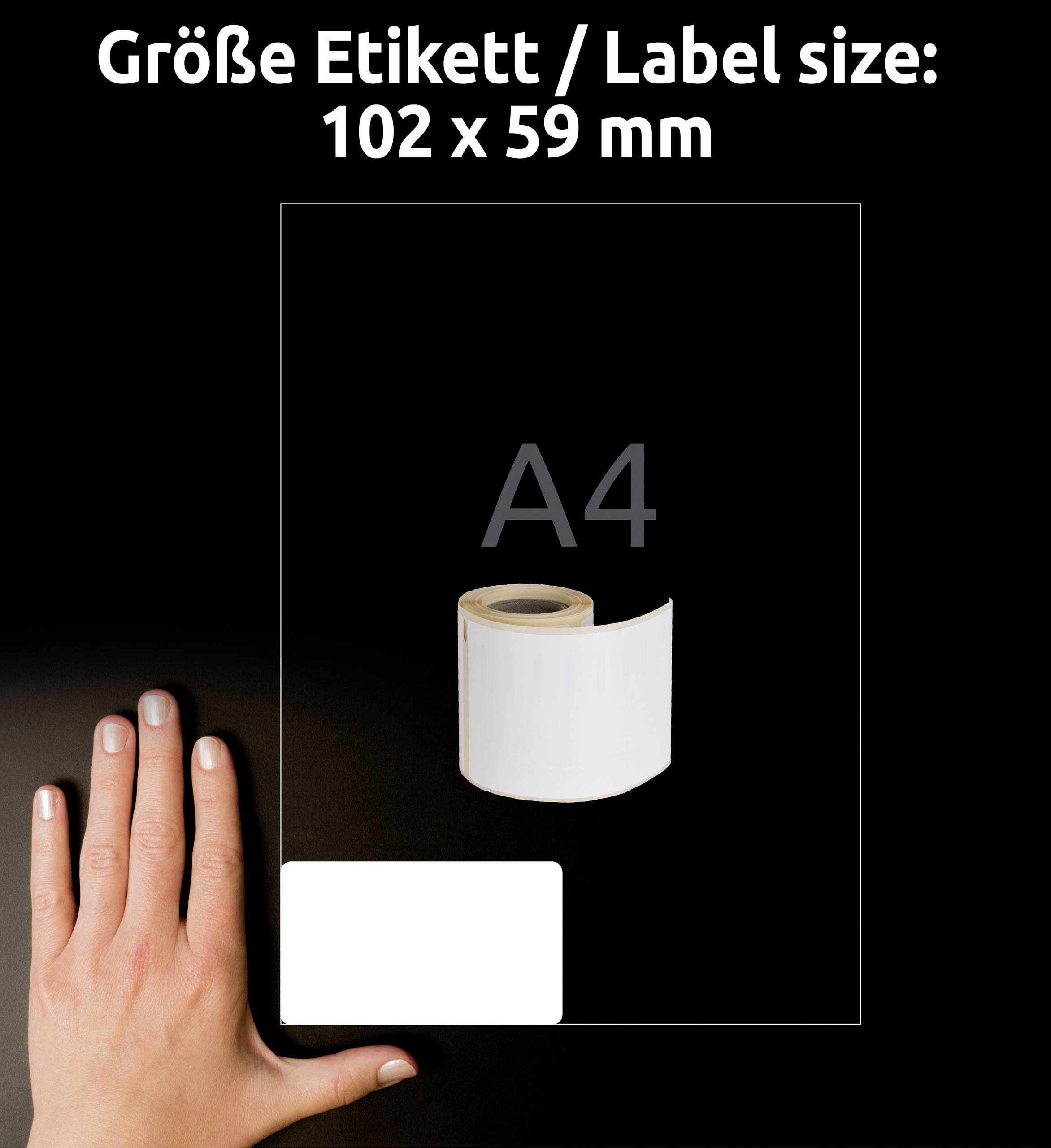 Avery-Zweckform Etiketten Rolle Kompatibel ersetzt DYMO 1976414 59 x 102mm Folie Weiß 50 St. Permanent haftend