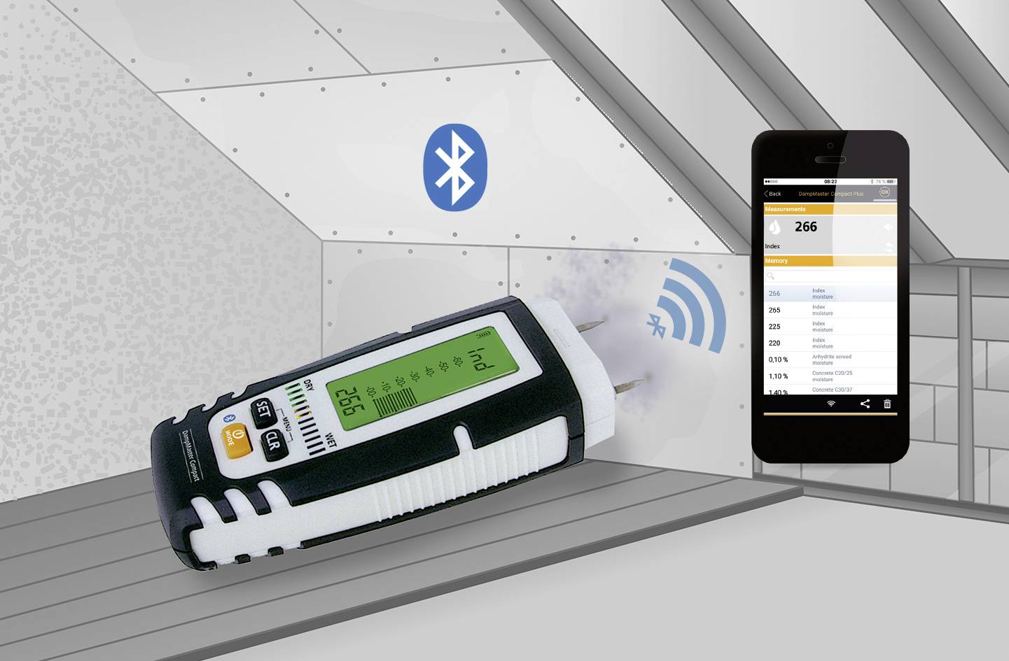 Laserliner DampMaster Compact Plus Materialfeuchtemessgerät