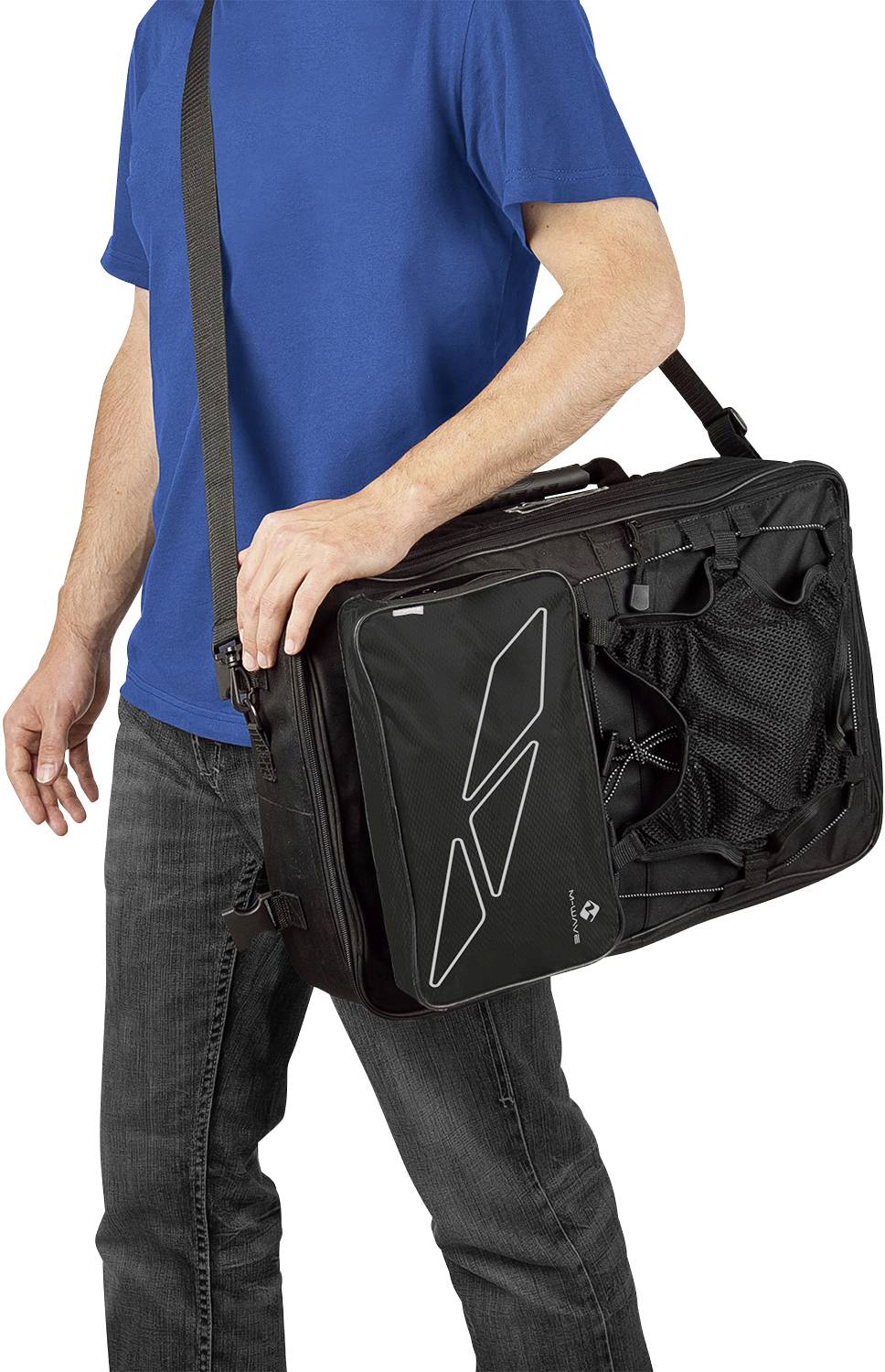 M-Wave Amsterdam Triple Gepäckträgertasche Schwarz, Grau