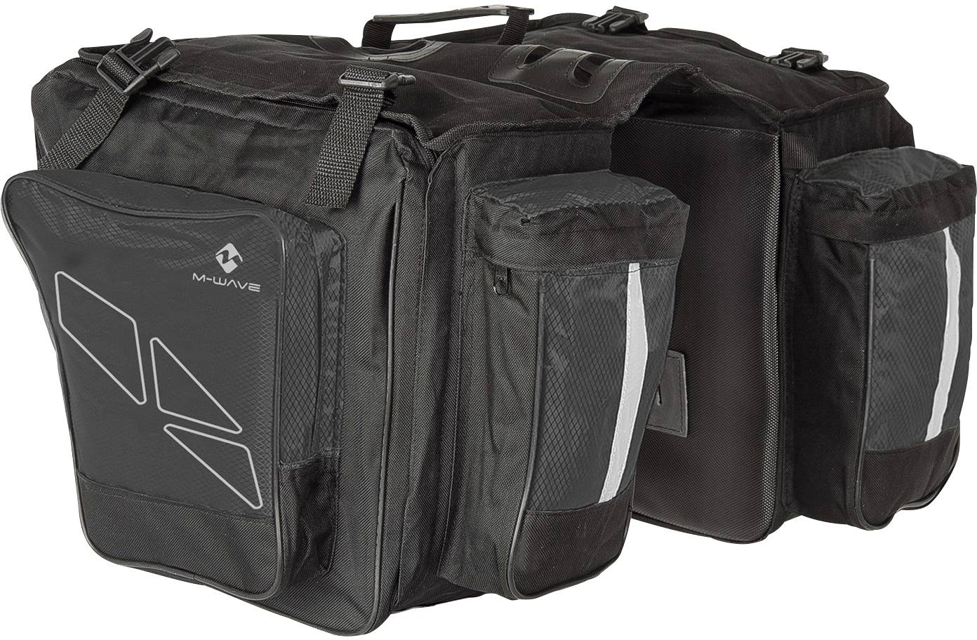 M-Wave Amsterdam Triple Gepäckträgertasche Schwarz, Grau