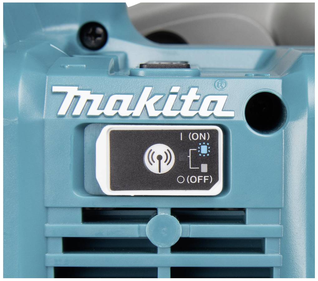 Makita-Gerät mit Wireless-Schalter. Hebel für Ein/Aus-Funktion.