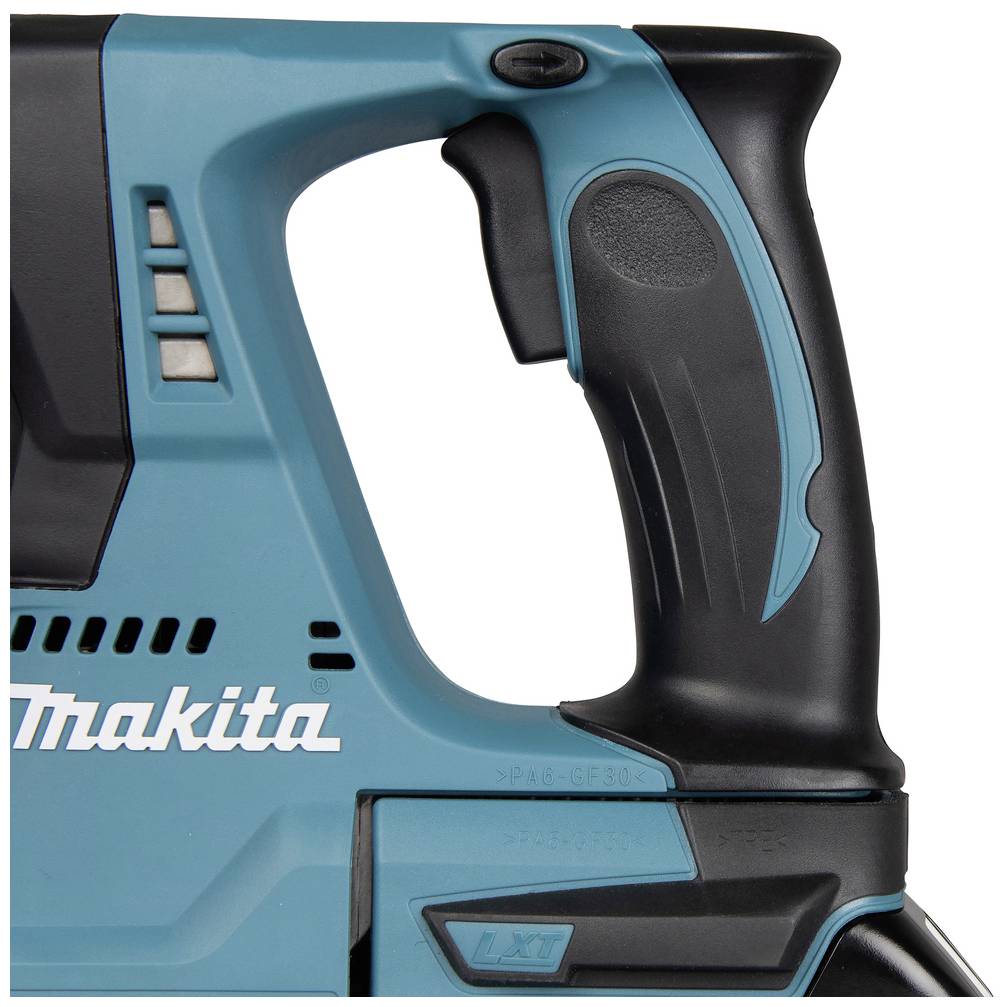Akkubohrmaschine mit ergonomischem Griff und blauer Akzentfarbe. Markierung: Makita.