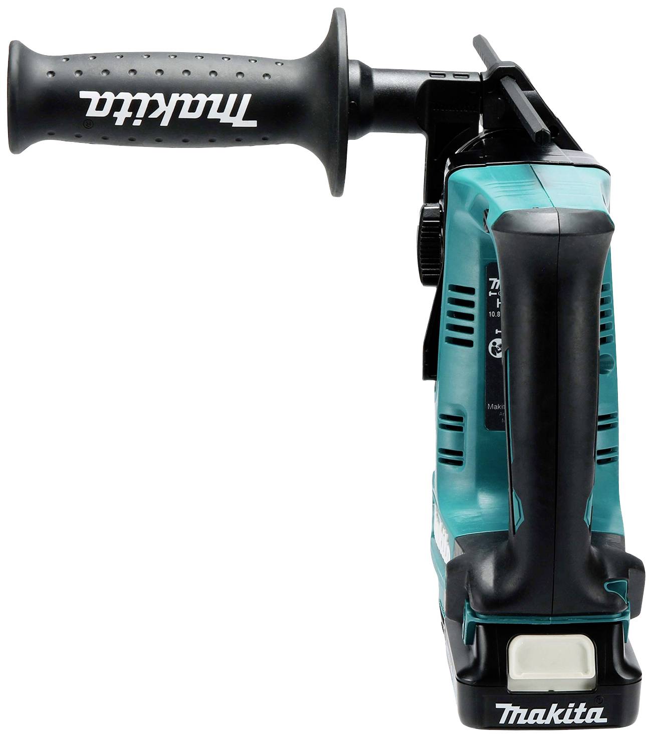 Handbohrmaschine von Makita mit zwei Griffen, einem robusten Design und grüner Farbgebung.