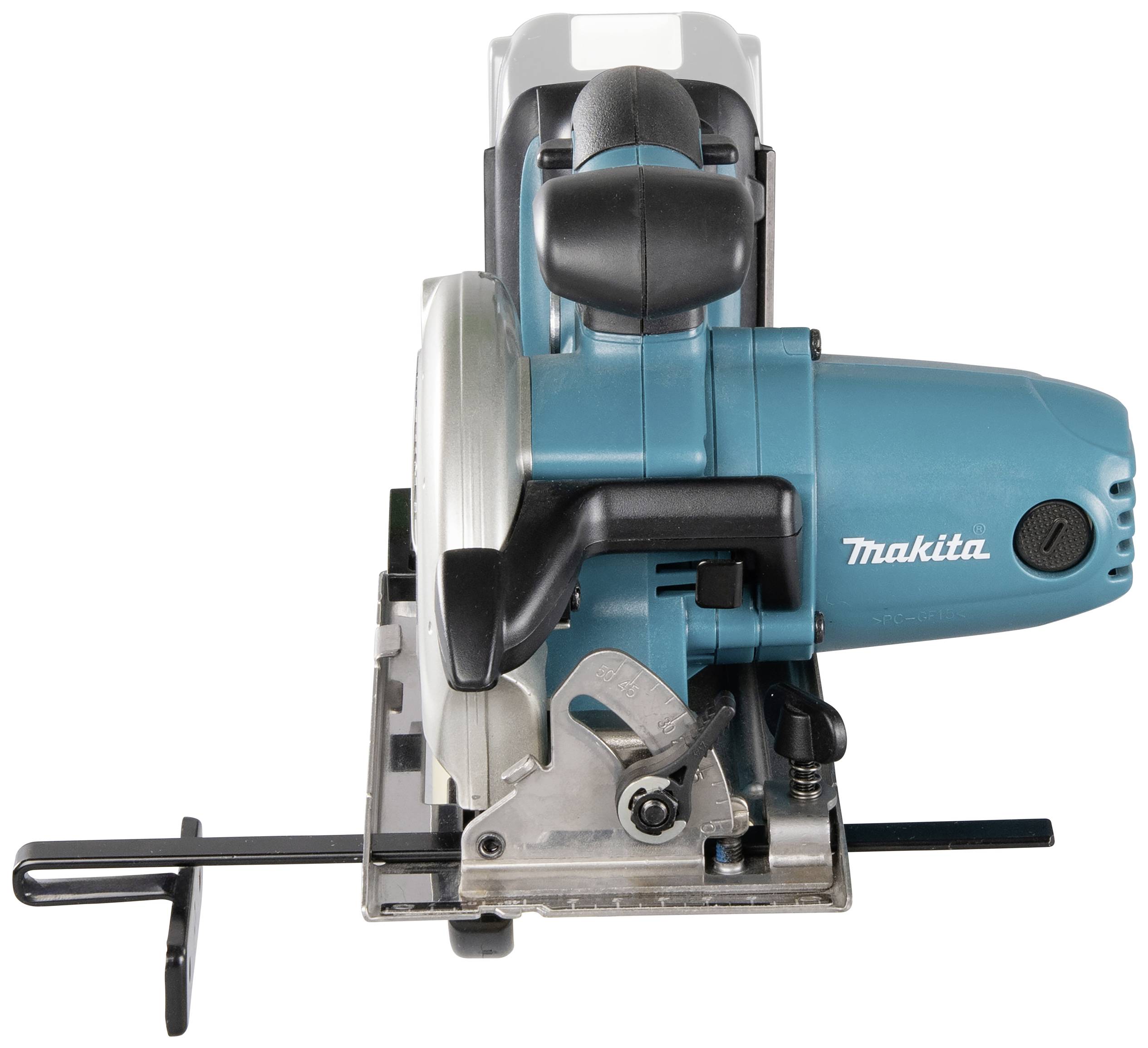 Eine blaue Handkreissäge der Marke Makita, frontal abgebildet.