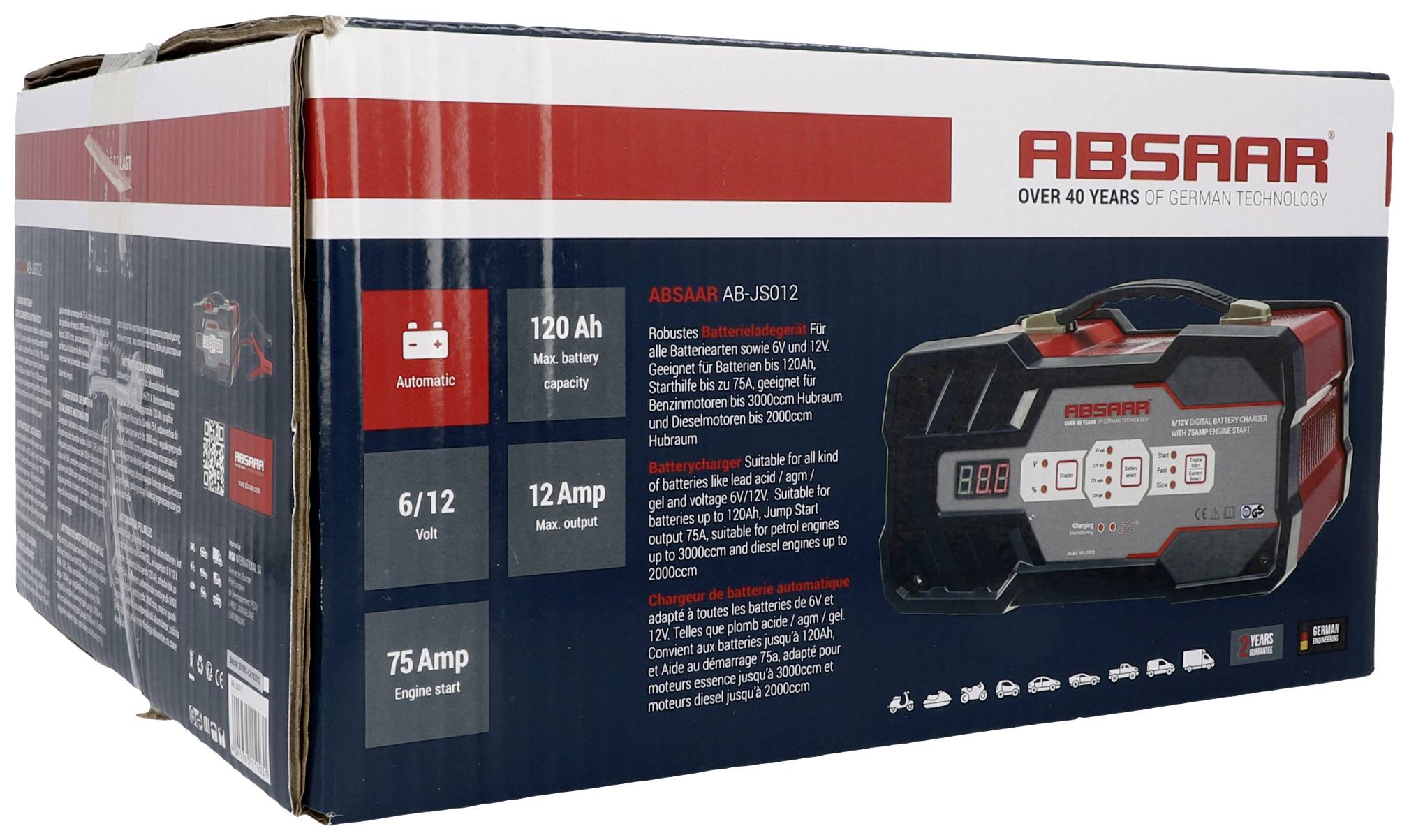 Absaar 158006 Automatikladegerät 12 V, 6 V 12 A