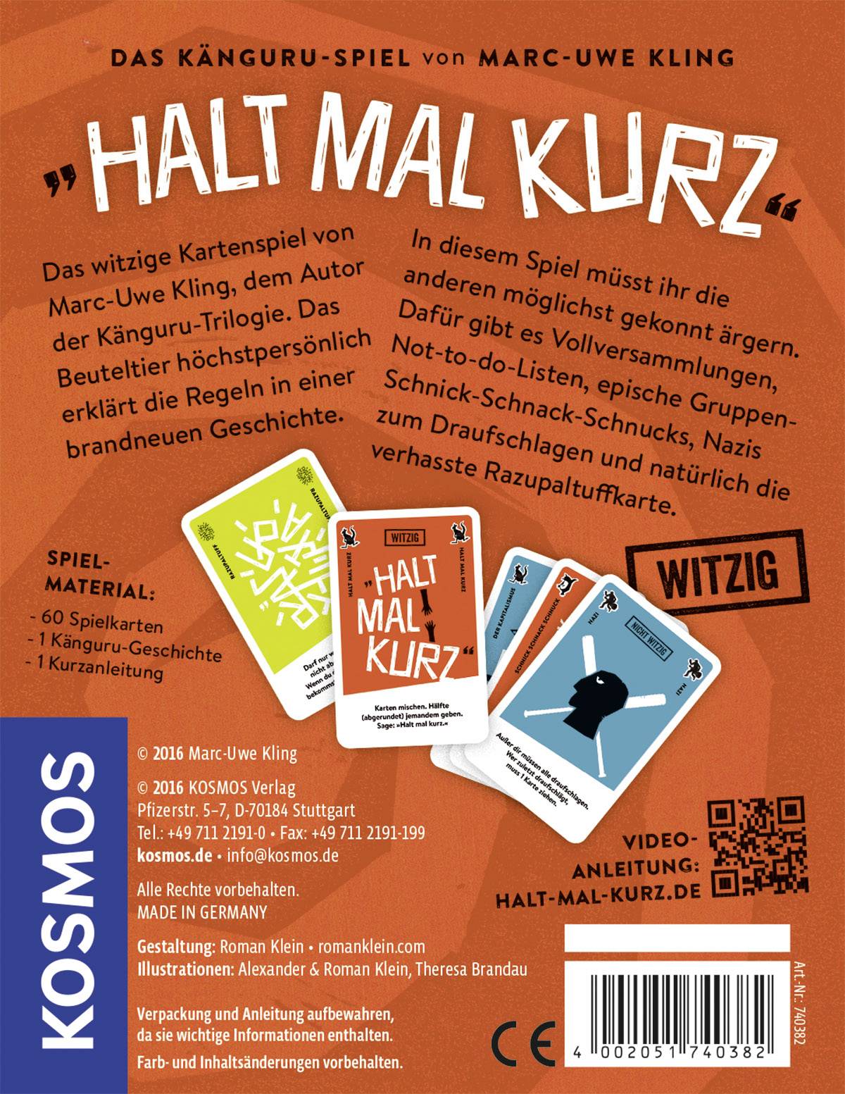 Kosmos Kartenspiel Halt mal kurz 740382 Anzahl Spieler (max.): 5