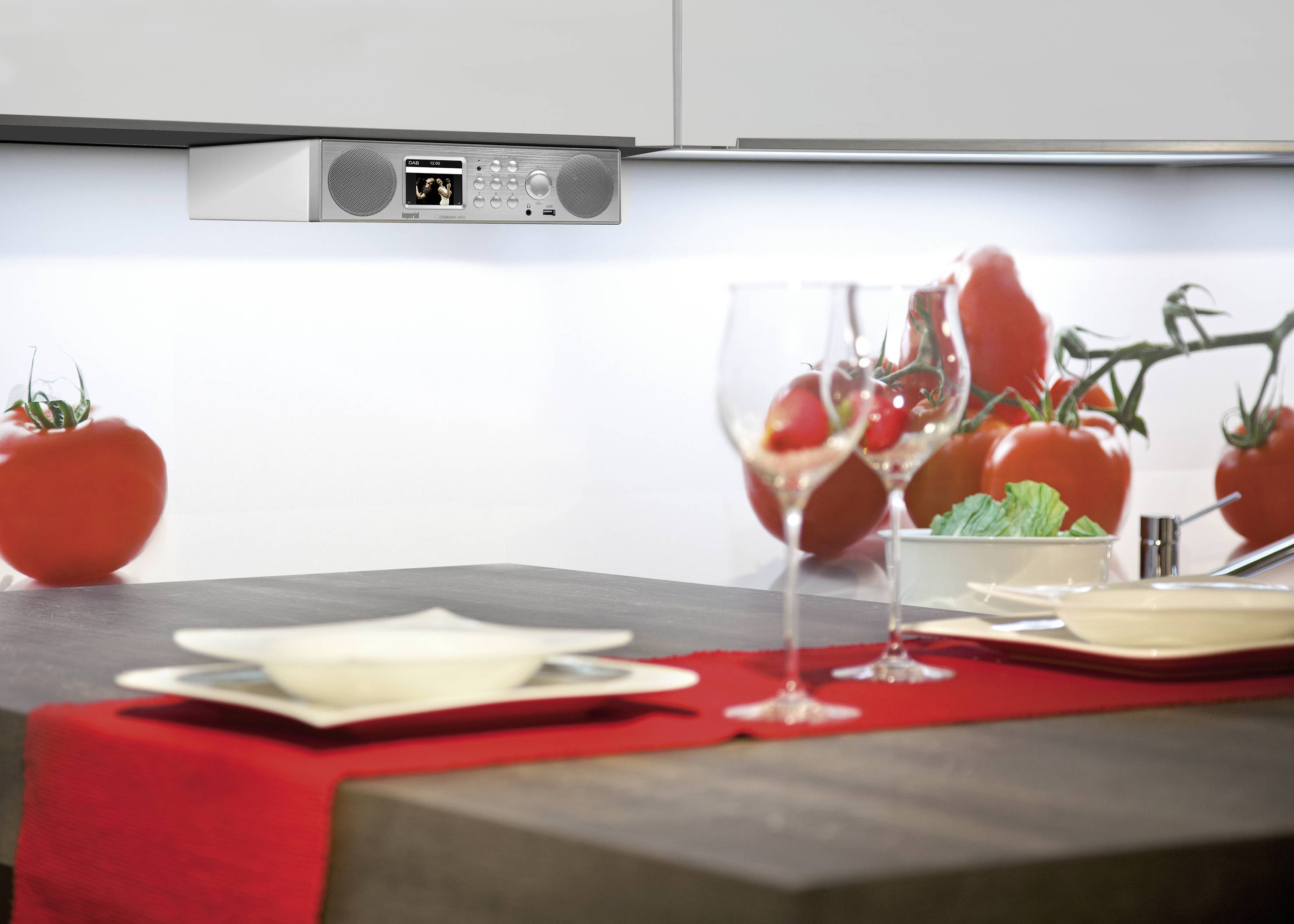Imperial DABMAN i450 Internet Küchenradio DAB+, UKW, Internet Bluetooth®, AUX, USB, WLAN, Internetradio Silber