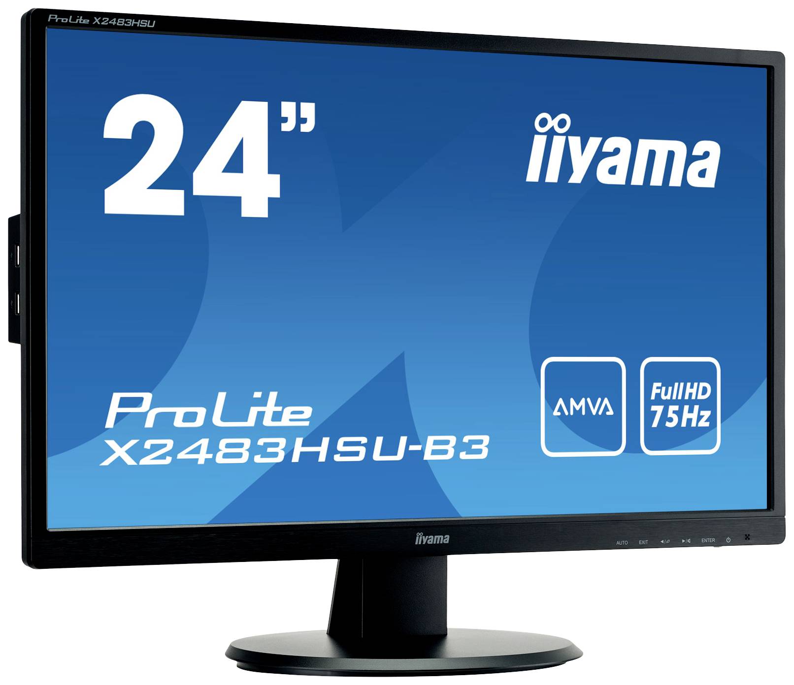 Iiyama ProLite X2483HSU LED-Monitor 61 cm (24 Zoll) EEK E (A - G) 1920 x 1080 Pixel Full HD 4 ms Kopfhörer (3.5 mm Klinke), DisplayPort, HDMI®, VGA