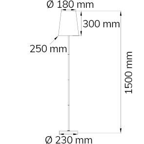 ACTION Fynn 332901066000 Stehlampe LED E27 60 W Weiß