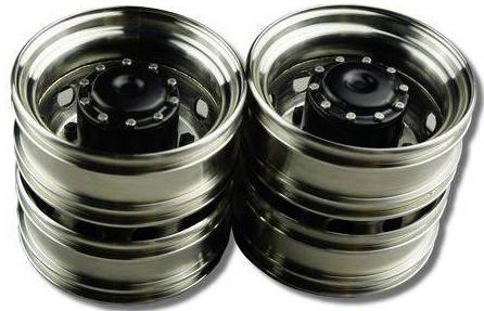 Thicon Models 1:14 LKW Felgen 44mm Edelstahl Euro-Optik Silber 2St.