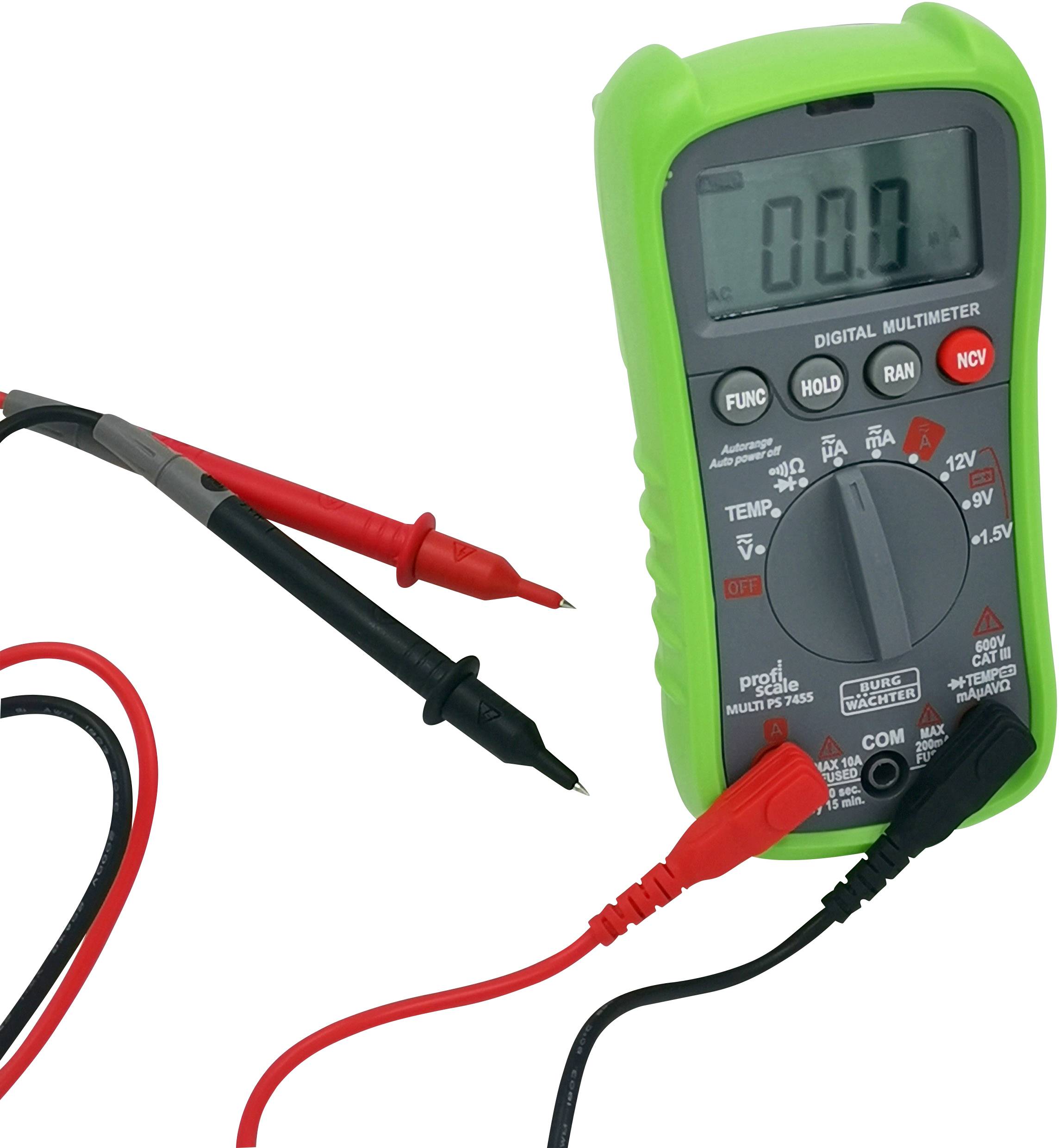 Burg Wächter PS7455 Hand-Multimeter digital CAT III 600V Anzeige (Counts): 2000