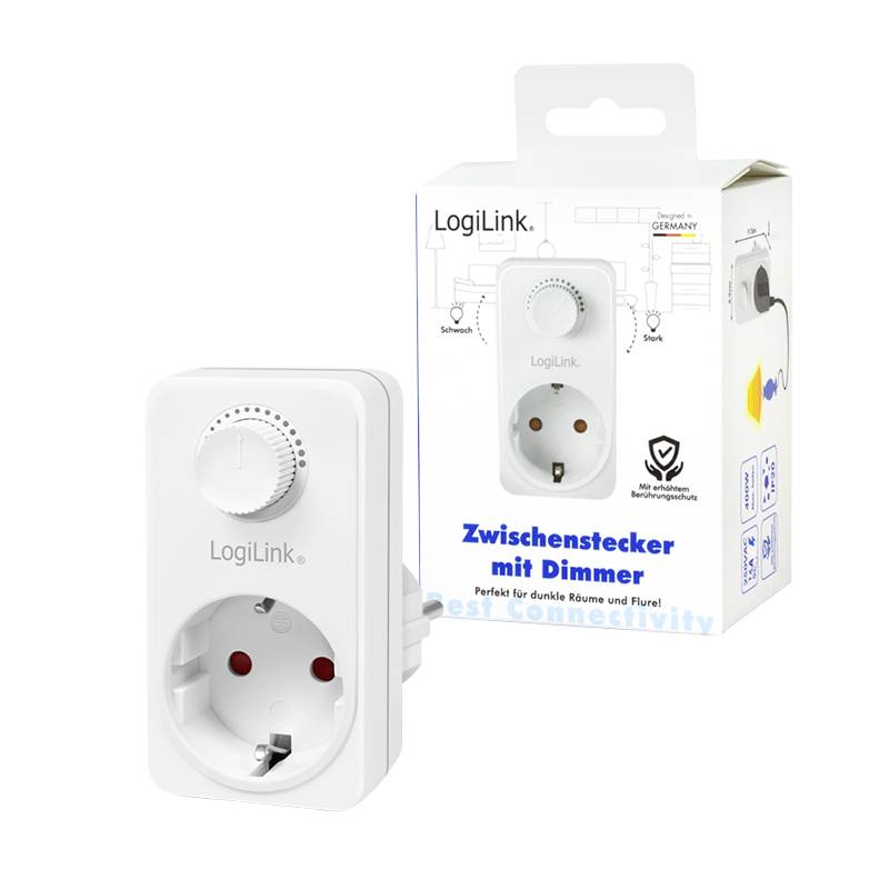 LogiLink PA0151 Dimm-Adapter Geeignet für Leuchtmittel: Halogenlampe, Glühlampe Weiß
