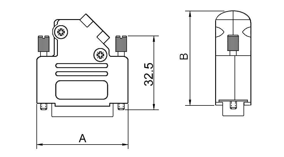 Encitech D45ZK-25-K 6560-0106-13 D-SUB Gehäuse Polzahl: 25 Vollmetall 45° Silber 1St.