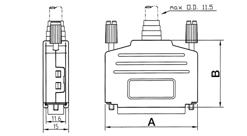 Encitech DPPK-M-09-K 6260-0105-01 D-SUB Gehäuse Polzahl: 9 Kunststoff, metallisiert 180° Silber
