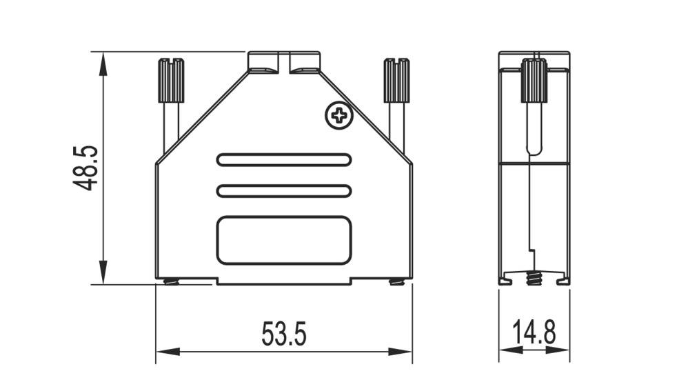 Encitech DTZK-25-HI-K 6560-0705-03 D-SUB Gehäuse Polzahl: 25 Vollmetall 180° Silber 1St.