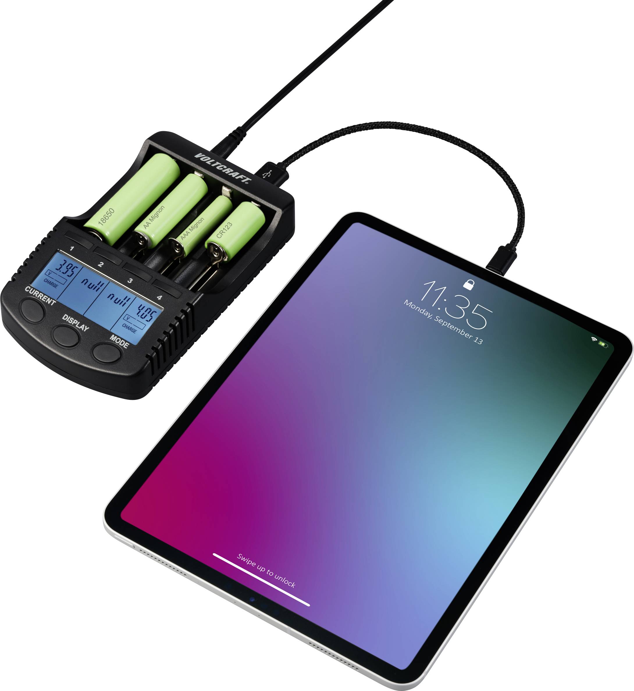 VOLTCRAFT CC-2 Rundzellen-Ladegerät NiMH, NiCd, LiIon Mignon (AA), Micro (AAA), Baby (C), Sub-C, 26650, 26500, 18650, 17670