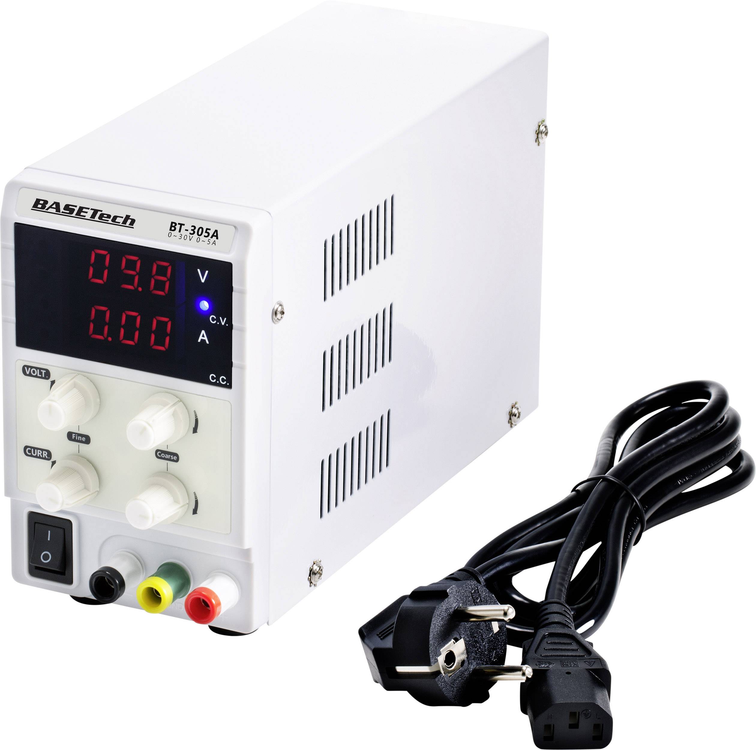 Basetech Labornetzgerät, einstellbar 0 - 30V 0 - 5A 150W Steckanschluss 4mm schmale Bauform Anzahl Ausgänge 1 x