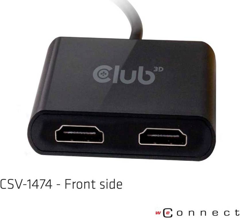 club3D CSV-1474 1+2 Port USB 3.2 Gen 1-Umschalter (USB 3.0) 4096 x 2160 Pixel Schwarz