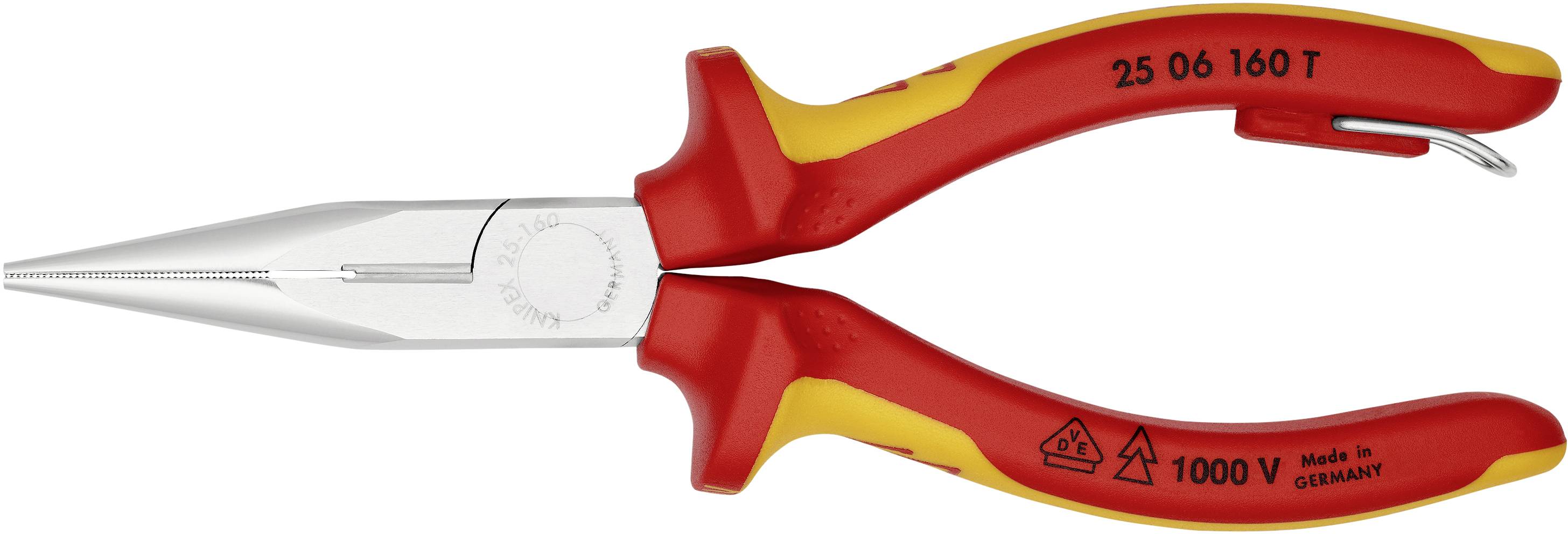 Knipex 25 06 160 T Elektronik- u. Feinmechanik Flachrundzange Chrom-Vanadium Stahl 160mm