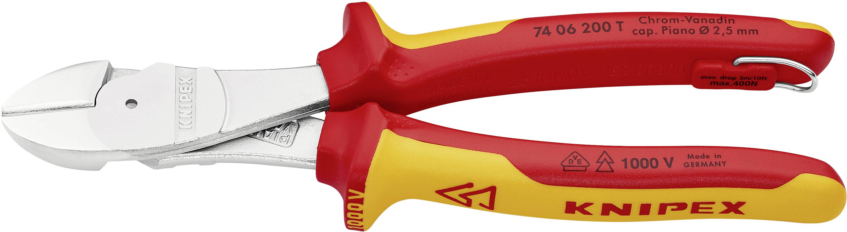 Knipex 74 06 200 T VDE Kraft-Seitenschneider 200mm