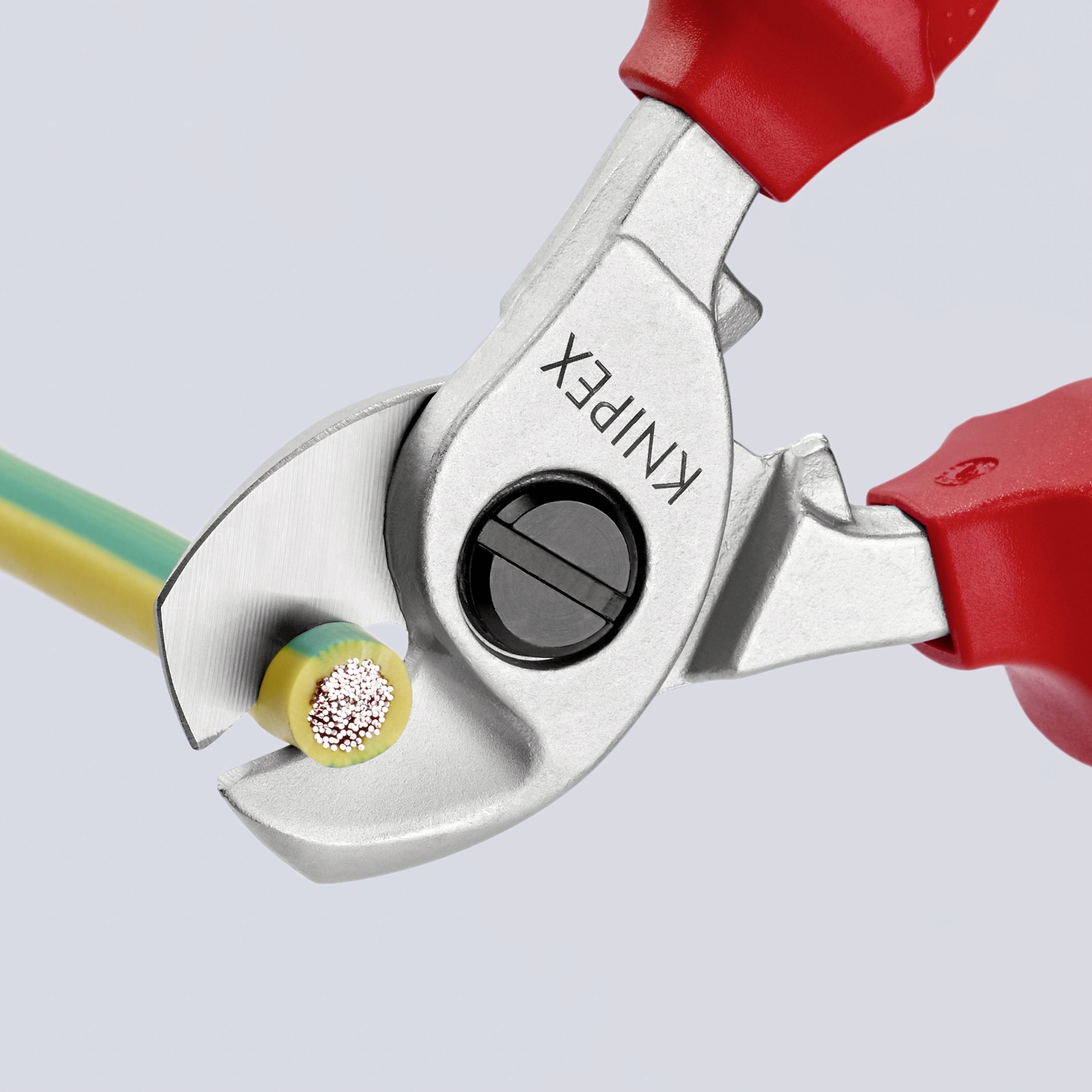 Knipex 95 16 165 T Kabelschere Geeignet für (Abisoliertechnik) Alu- und Kupferkabel, ein- und mehrdrähtig 15mm 50mm²