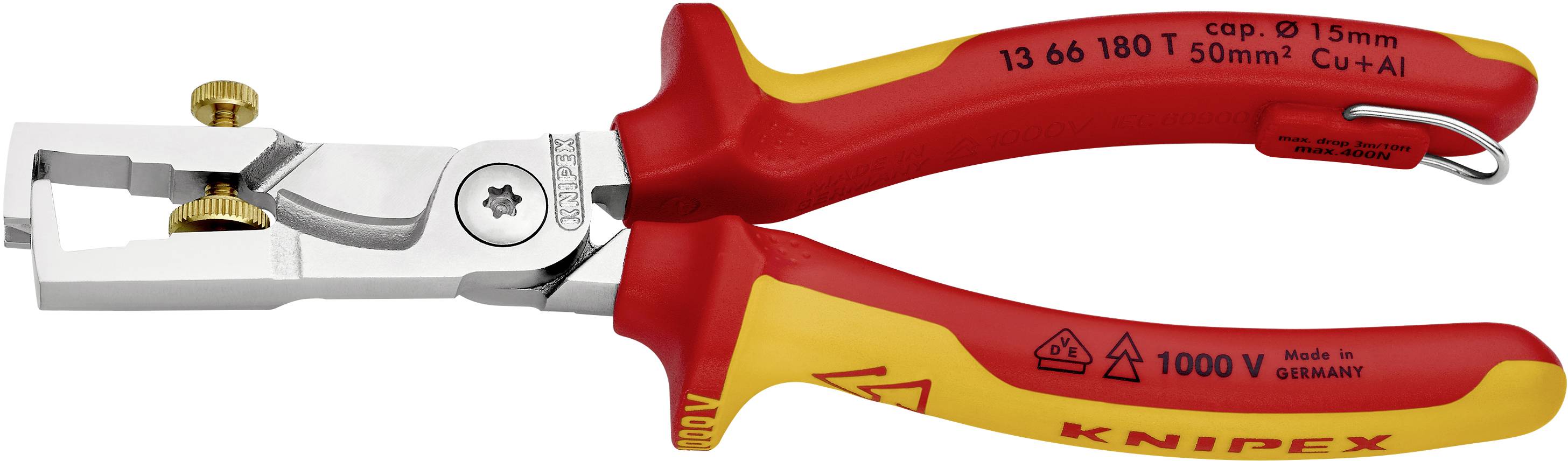 Knipex StriX 13 66 180 T Kabelschere Geeignet für (Abisoliertechnik) Alu- und Kupferkabel, ein- und