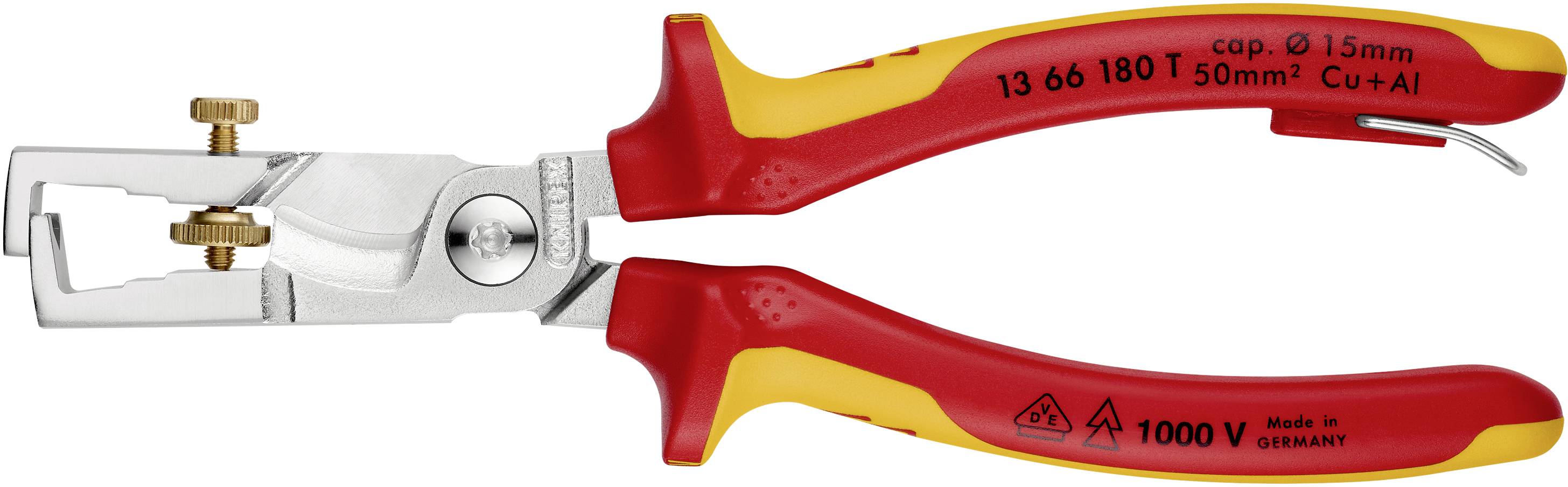 Knipex StriX 13 66 180 T Kabelschere Geeignet für (Abisoliertechnik) Alu- und Kupferkabel, ein- und mehrdrähtig 15mm 5 50mm² 7