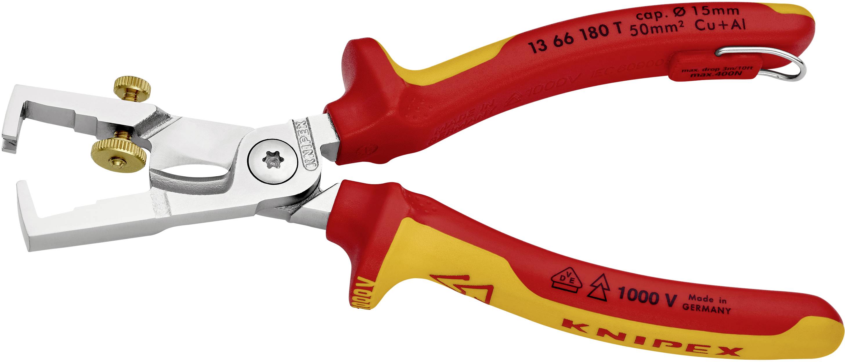 Knipex StriX Q28896 0 T Kabelschere Geeignet für (Abisoliertechnik) Alu- und Kupferkabel, ein- und mehrdrähtig 15mm 5 50mm² 7