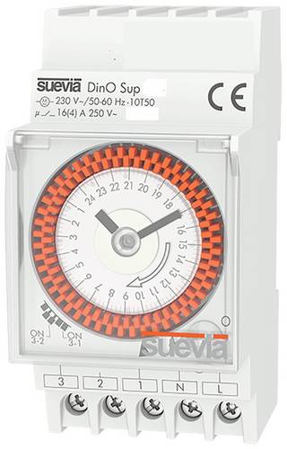 Suevia SU290132 Zeitschaltuhr für Hutschiene DinO Sup D 230 V/AC Tagesprogramm