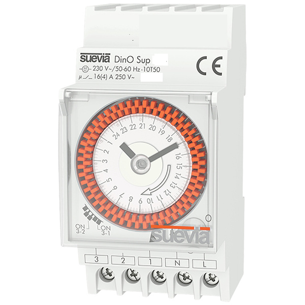 Suevia Zeitschaltuhr für Hutschiene Betriebsspannung: 230 V/AC DinO Sup D 1 Wechsler 16A 250 V/AC Tagesprogramm