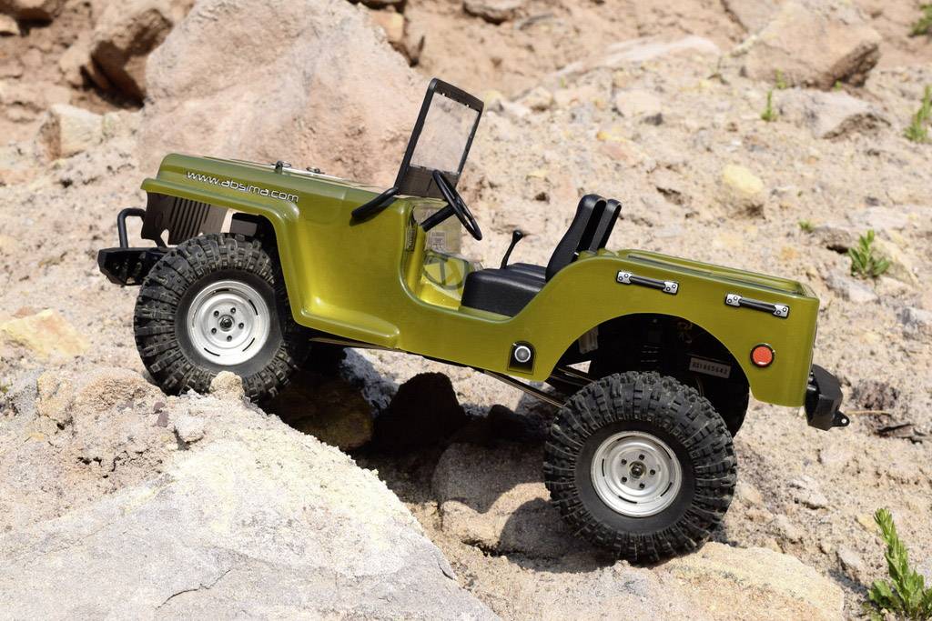 Absima CR2.4 +Jeep Karosserie Brushed 1:10 RC Modellauto Elektro Crawler Allradantrieb (4WD) RtR 2,4GHz Inkl. Zusatz-Karosserie