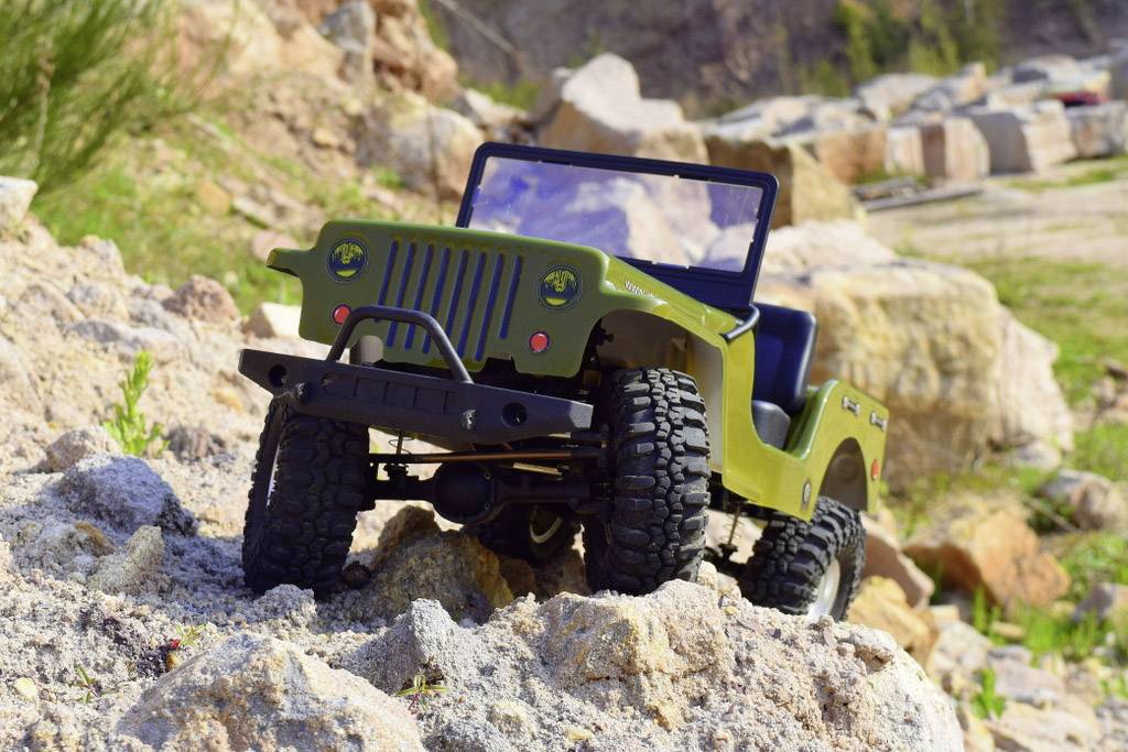 Absima CR2.4 +Jeep Karosserie Brushed 1:10 RC Modellauto Elektro Crawler Allradantrieb (4WD) RtR 2,4GHz Inkl. Zusatz-Karosserie