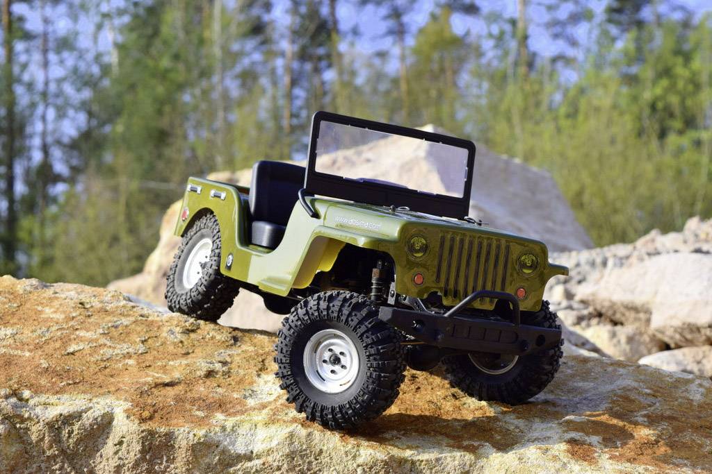 Absima CR2.4 +Jeep Karosserie Brushed 1:10 RC Modellauto Elektro Crawler Allradantrieb (4WD) RtR 2,4GHz Inkl. Zusatz-Karosserie