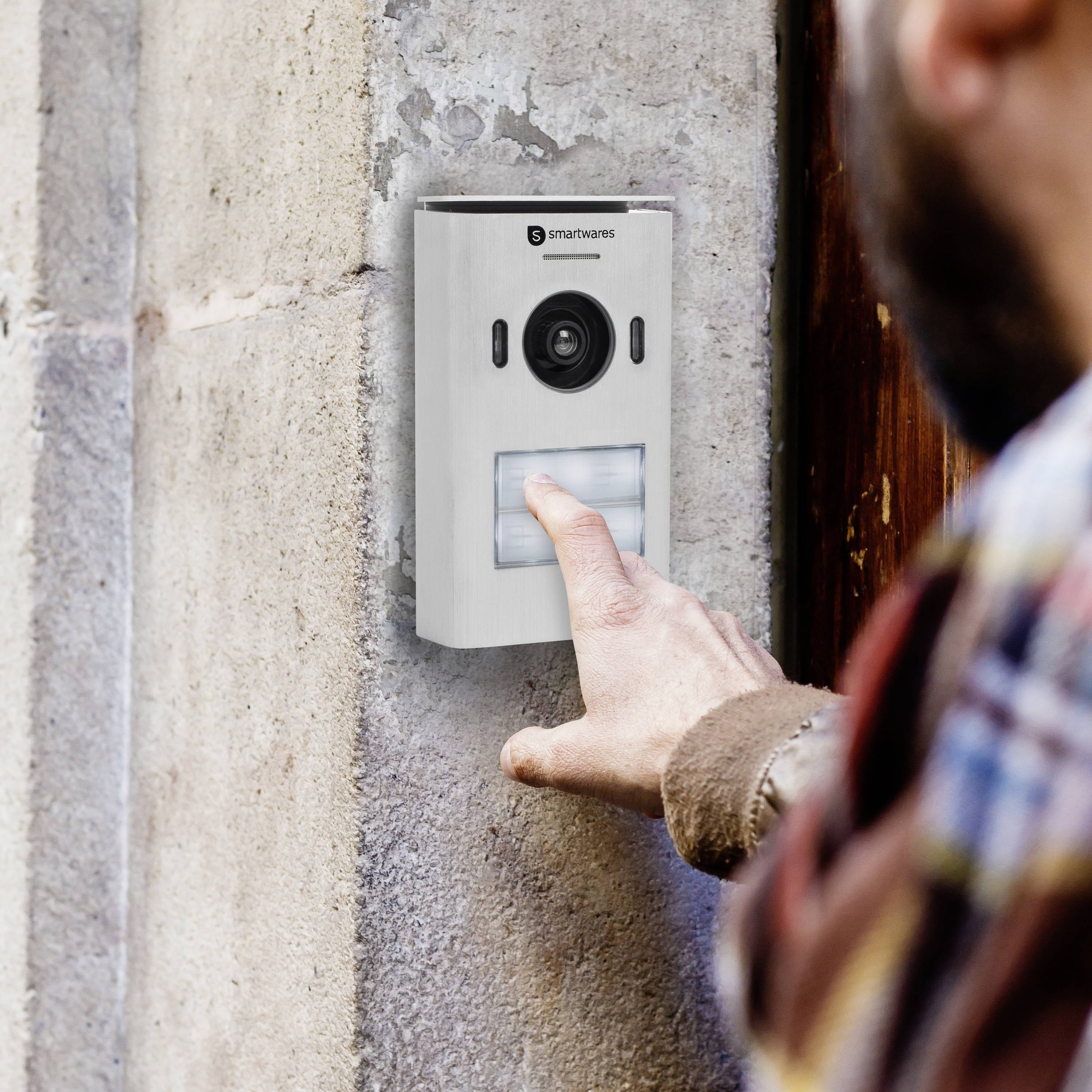 Smartwares DIC-22122 Video-Türsprechanlage 2-Draht Komplett-Set 2 Familienhaus Weiß