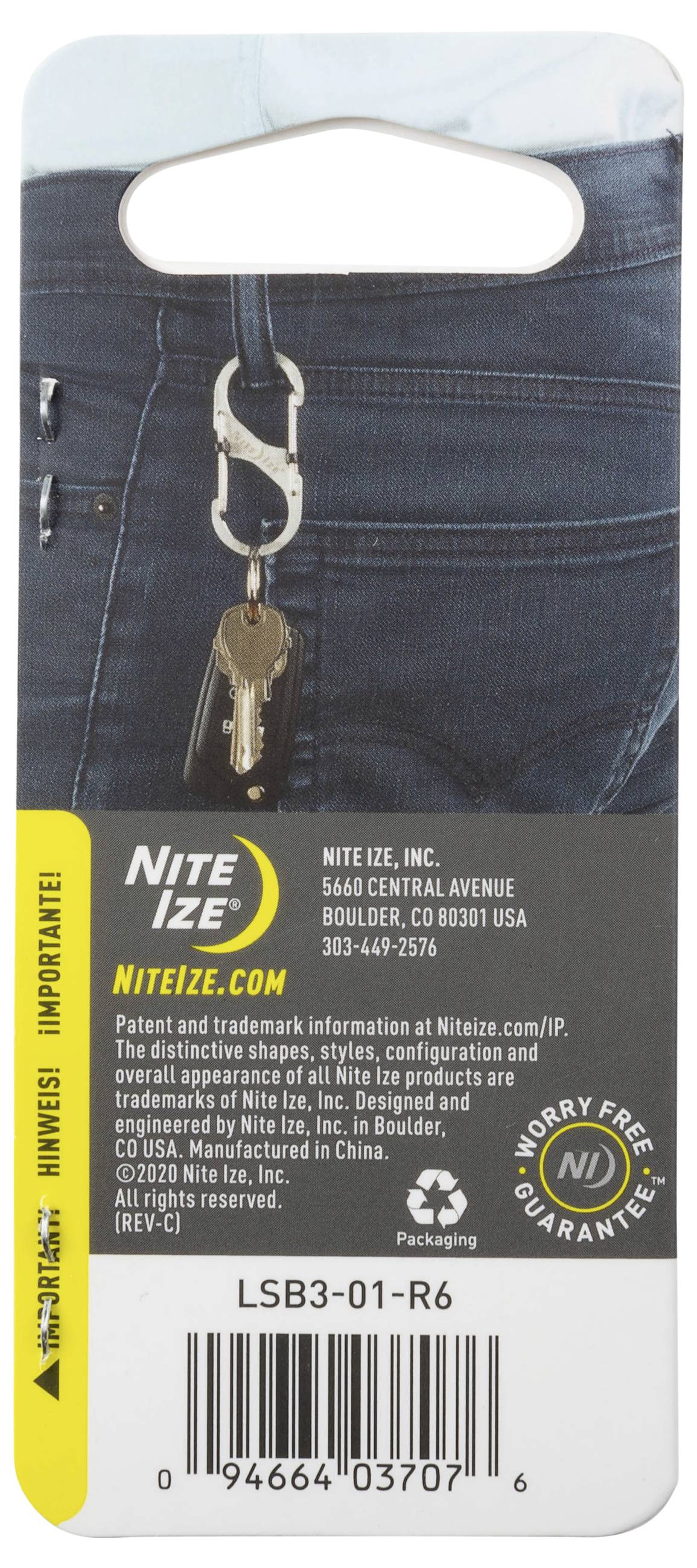 NITE Ize NI-LSB3-01-R6 Karabiner 68mm x 30mm 1St.