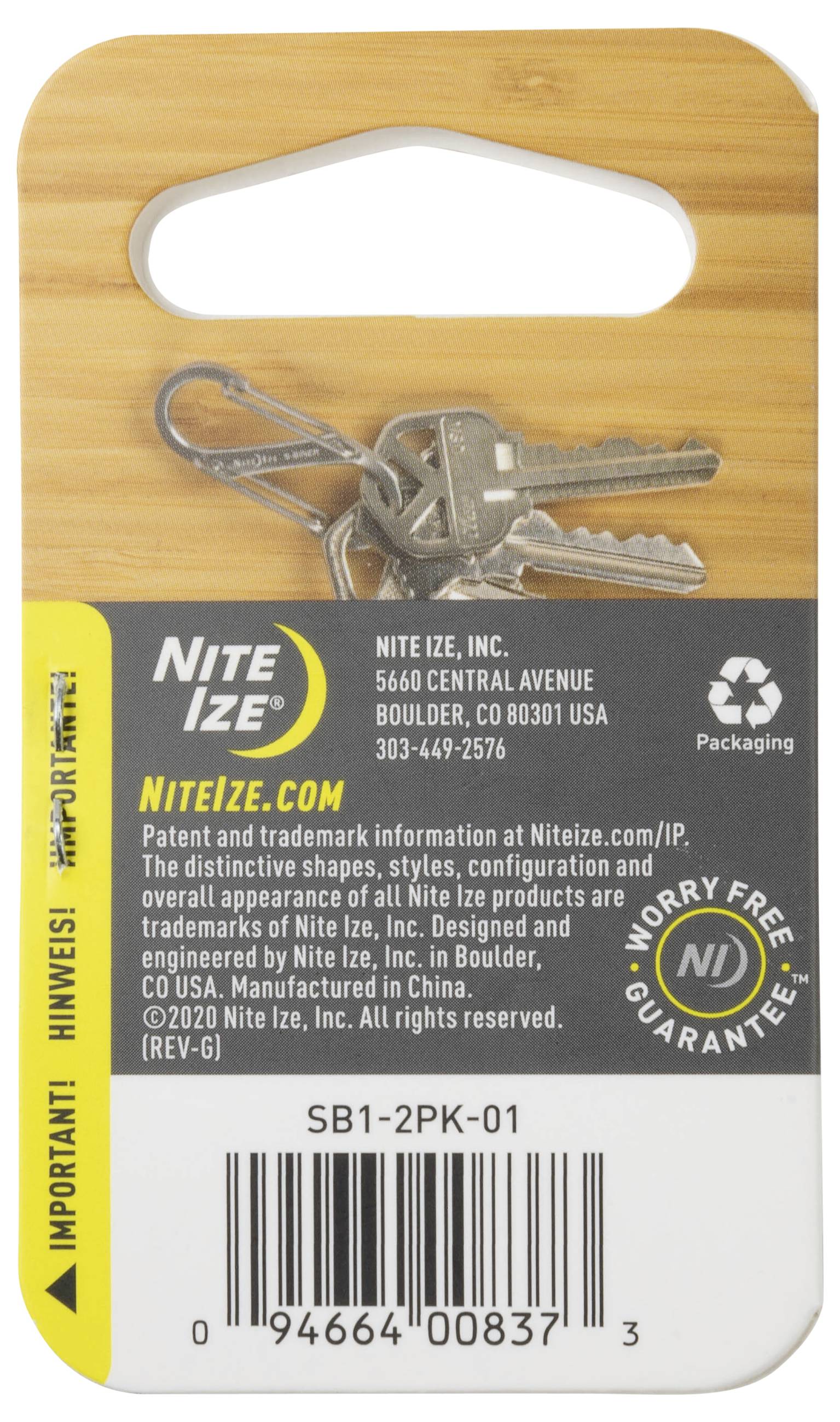 NITE Ize NI-SB1-2PK-01 Karabiner 40 mm x 1.42 mm 2 St.