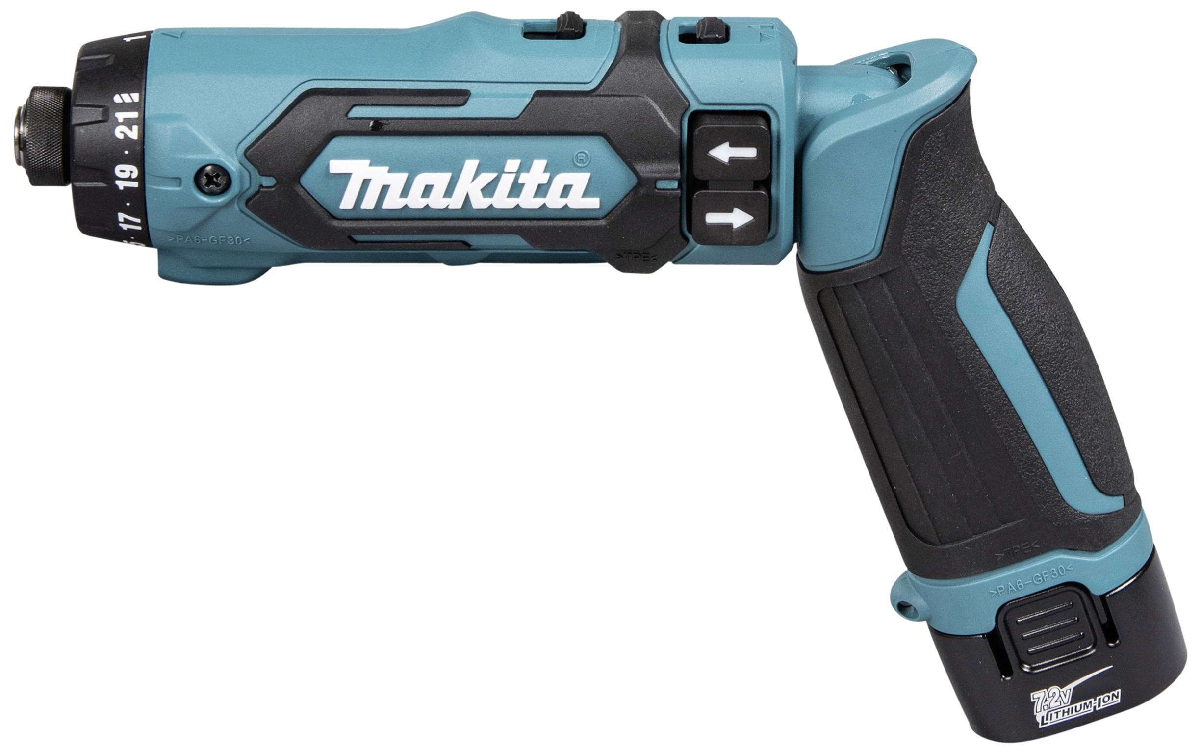 Makita DF012DSE Akku-Knickschrauber 7.2 V 1.5 Ah Li-Ion inkl. 2. Akku, inkl. Ladegerät, inkl. Koffe