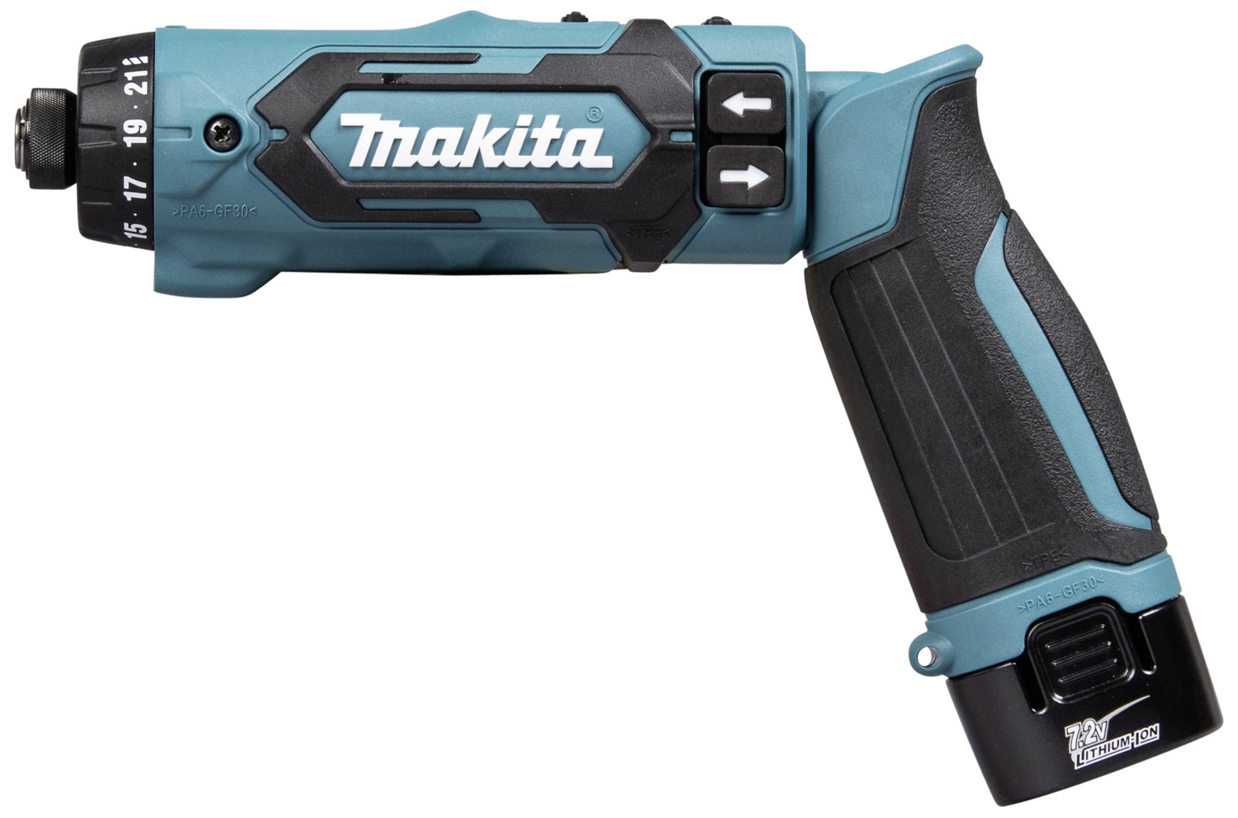 Makita DF012DSE Akku-Knickschrauber 7.2 V 1.5 Ah Li-Ion inkl. 2. Akku, inkl. Ladegerät, inkl. Koffe