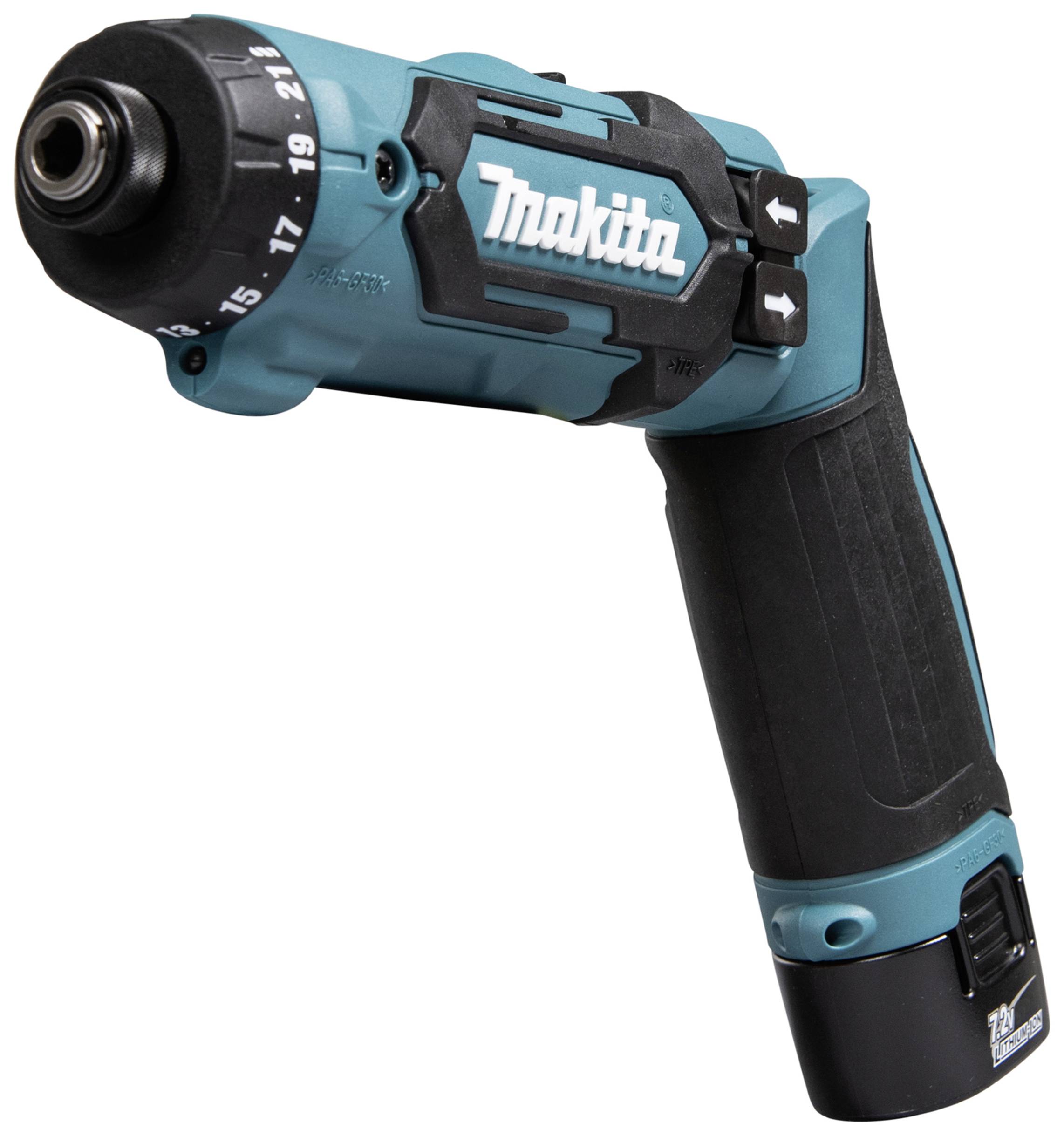 Makita DF012DSE Akku-Knickschrauber 7.2 V 1.5 Ah Li-Ion inkl. 2. Akku, inkl. Ladegerät, inkl. Koffe