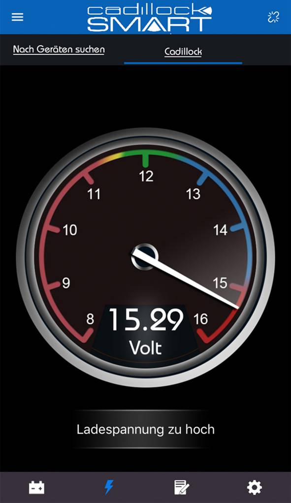Cadillock Smart Batterieüberwachung 6 V, 12 V, 24 V Ladeüberwachung, Batterieprüfung, Kontrolle Lichtmaschine, Spannungsmesser, Bluetooth® Verbind