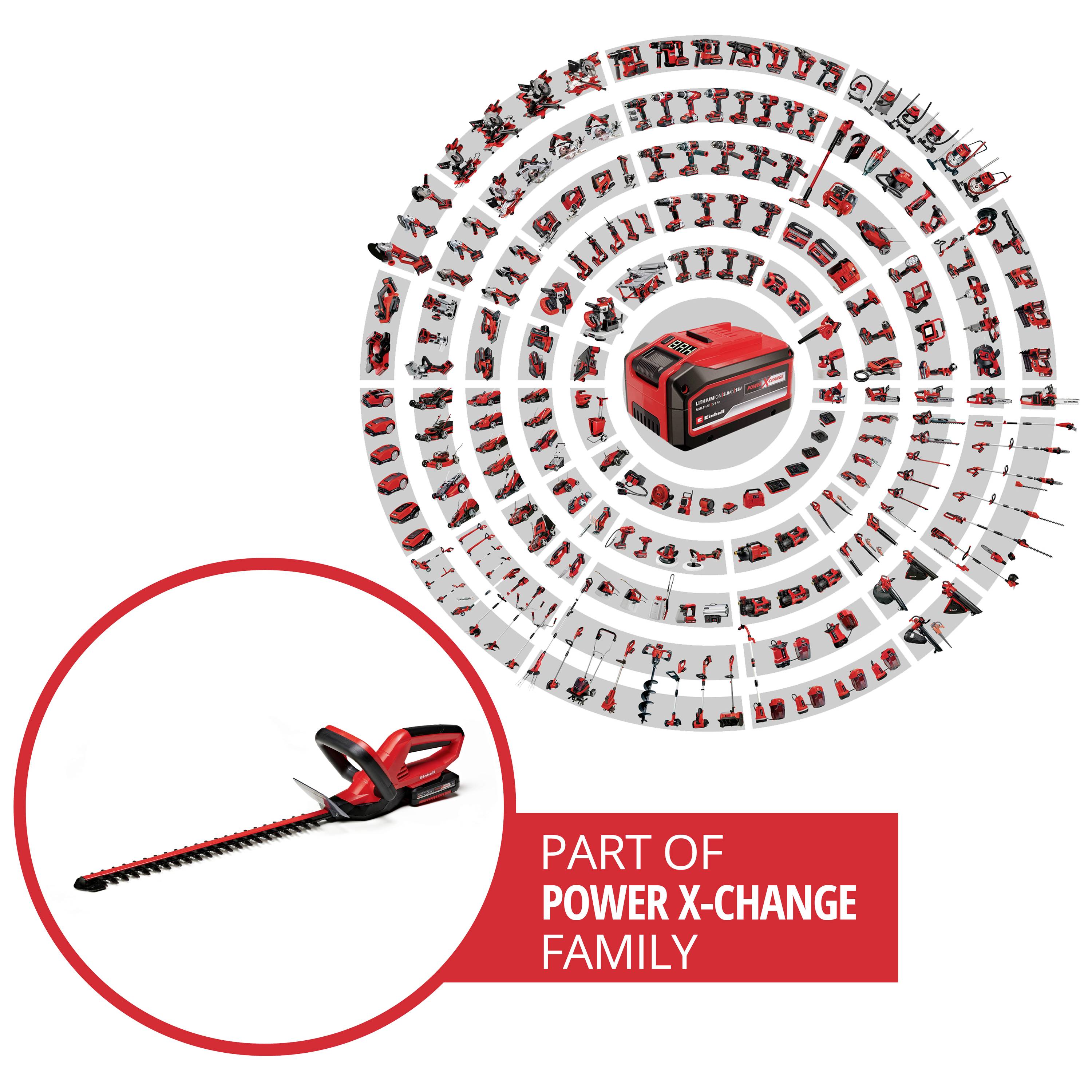 Einhell GC-CH 1846 Li Kit (1x2,0Ah) Akku Heckenschere inkl. Ladegerät, inkl. Akku 18V Li-Ion 520mm