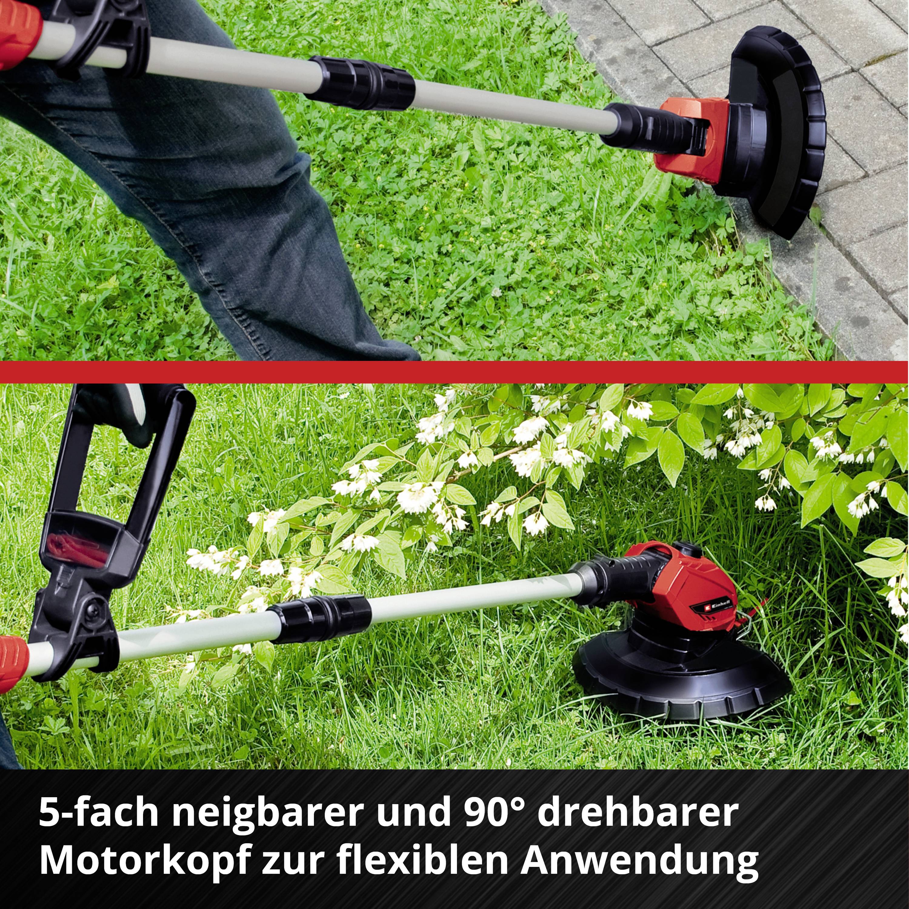 Einhell Power X-Change GE-CT 18 Li Kit Akku Rasentrimmer inkl. Akku, Höhenverstellbarer Griff 18V 2000 mAh Schnittbreite (max.)