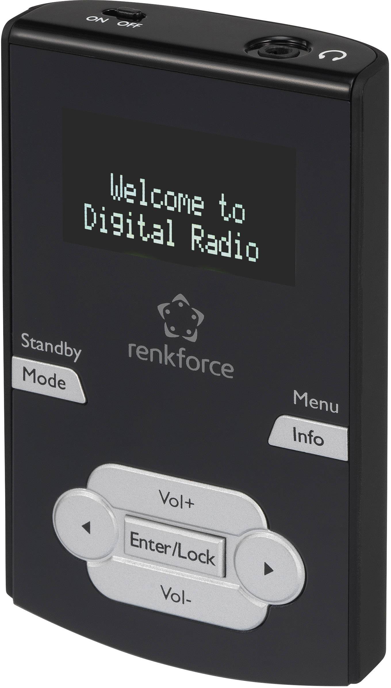Renkforce DAB-POCKET Taschenradio DAB+, UKW wiederaufladbar Schwarz