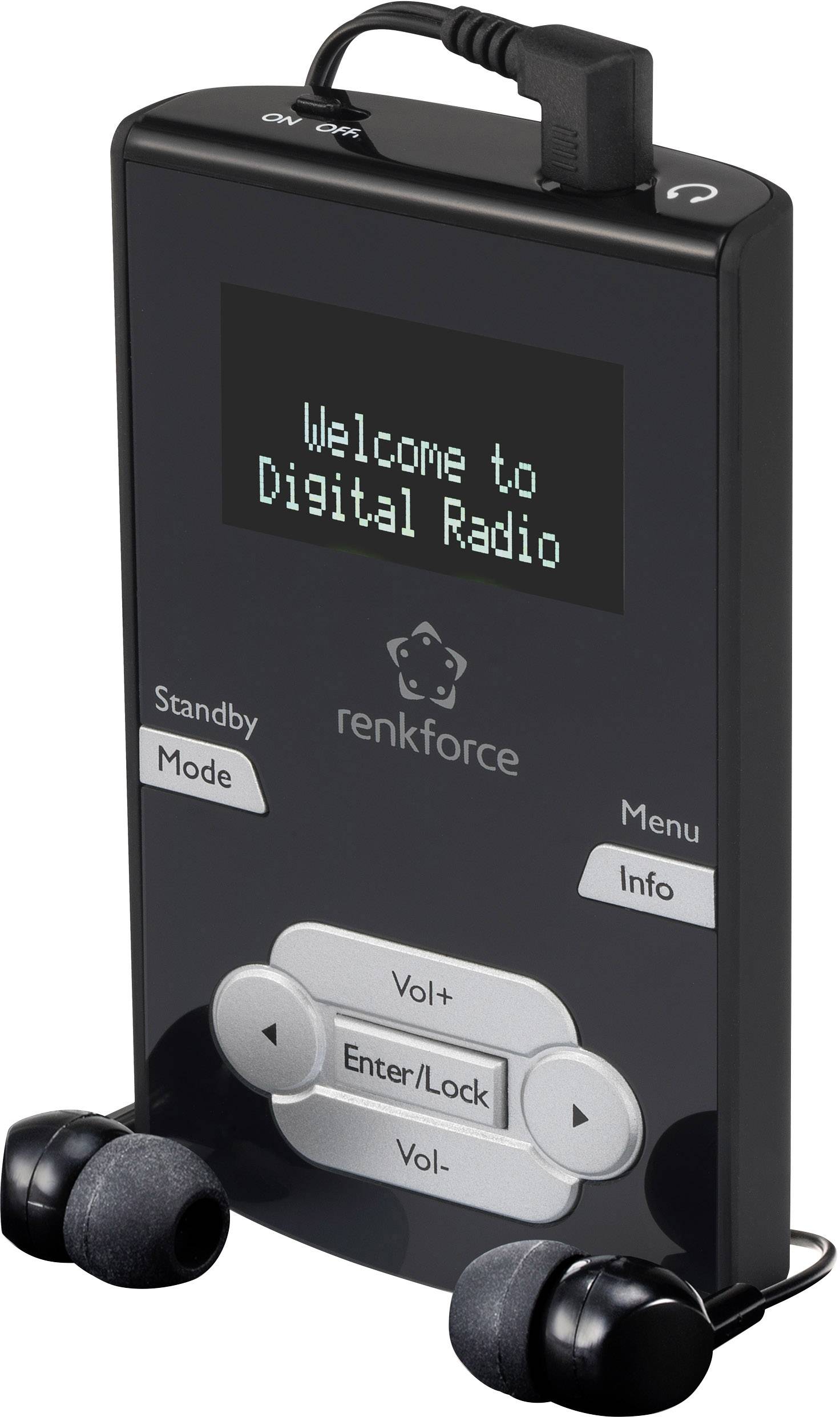 Renkforce DAB-POCKET Taschenradio DAB+, UKW wiederaufladbar Schwarz
