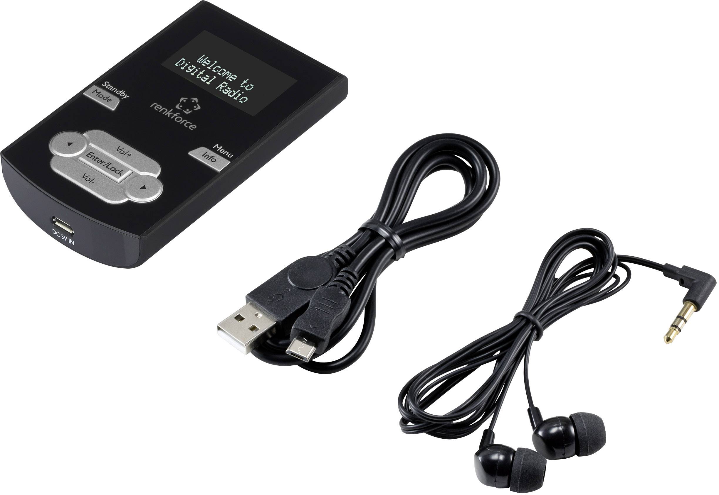 Renkforce DAB-POCKET Taschenradio DAB+, UKW wiederaufladbar Schwarz