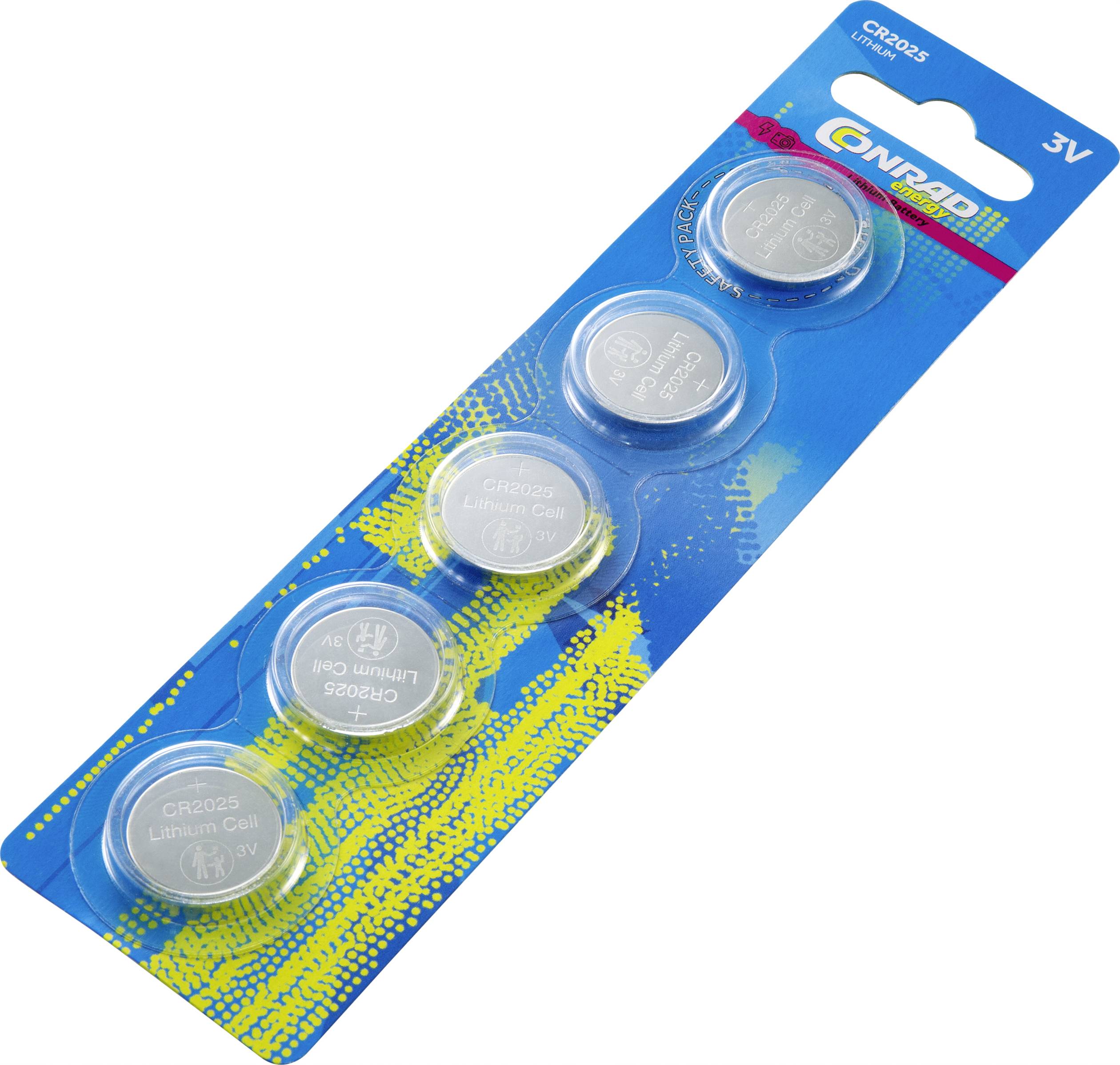Knopfzelle CR 2025 Lithium 160 mAh 3 V 5 St.
