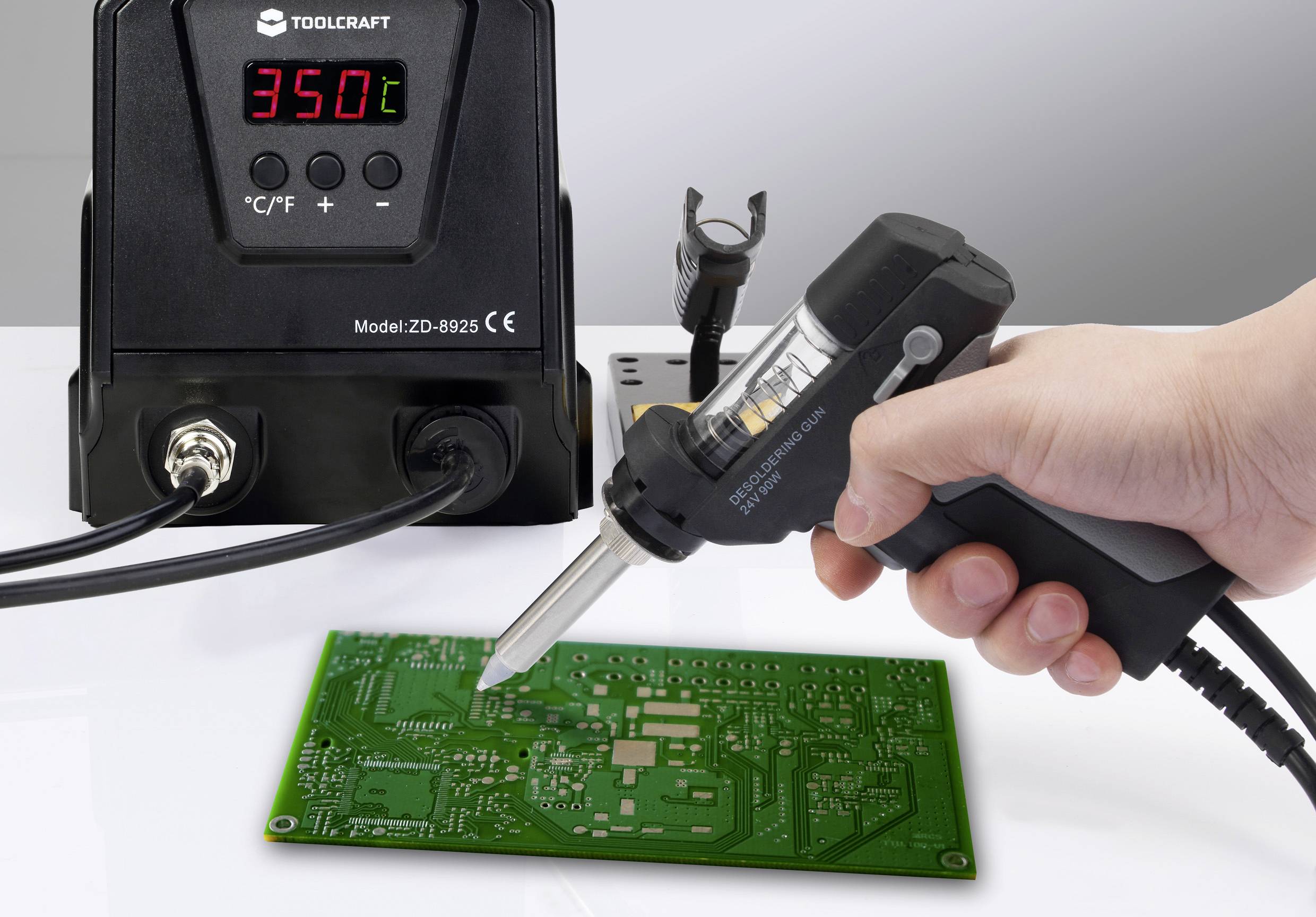 TOOLCRAFT ZD-8925 Entlötstation digital 90W 160 - 480°C inkl. Entlötsaugpumpe