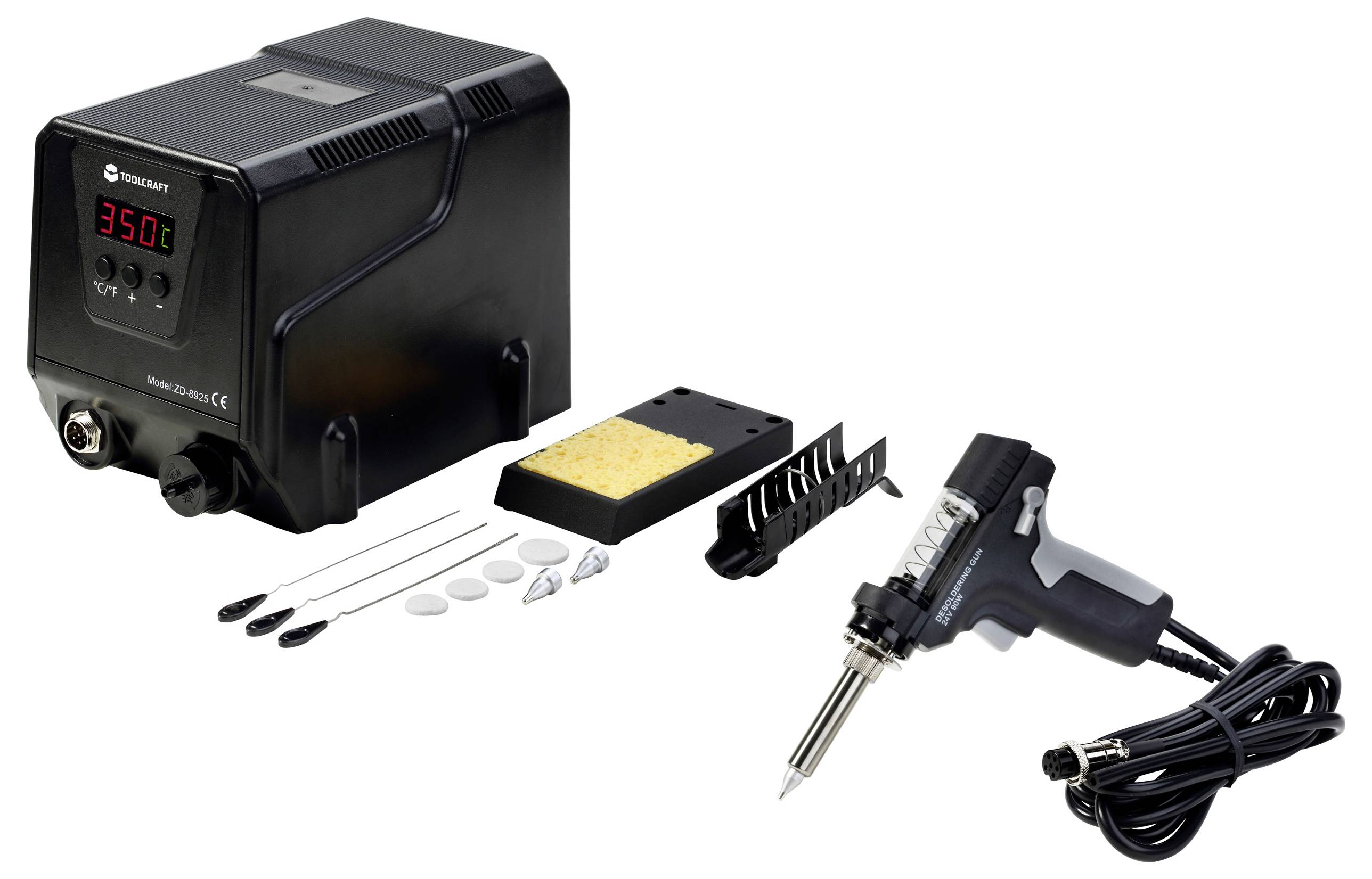 TOOLCRAFT ZD-8925 Entlötstation digital 90W 160 - 480°C inkl. Entlötsaugpumpe
