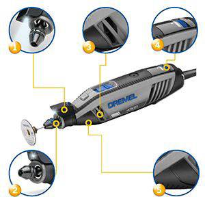 Dremel 4300-3/45 F0134300JA Multifunktionswerkzeug mit Zubehör, inkl. Koffer 175W