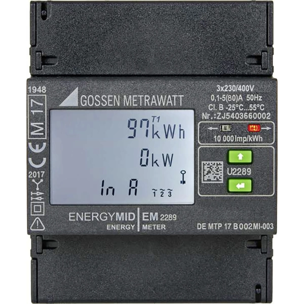 Gossen Metrawatt EM2289 S0 Drehstromzähler digital MID-konform: Ja 1 St. Gossen Metrawatt EM2289 S0 Drehstromzähler digital MID-konform: Ja 1 St.